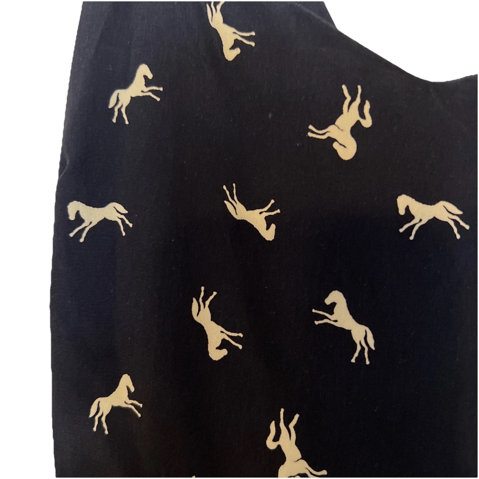 Cute And Comfy medium Vintage Navy Summer Dress For The Horse Lover In All Of Us