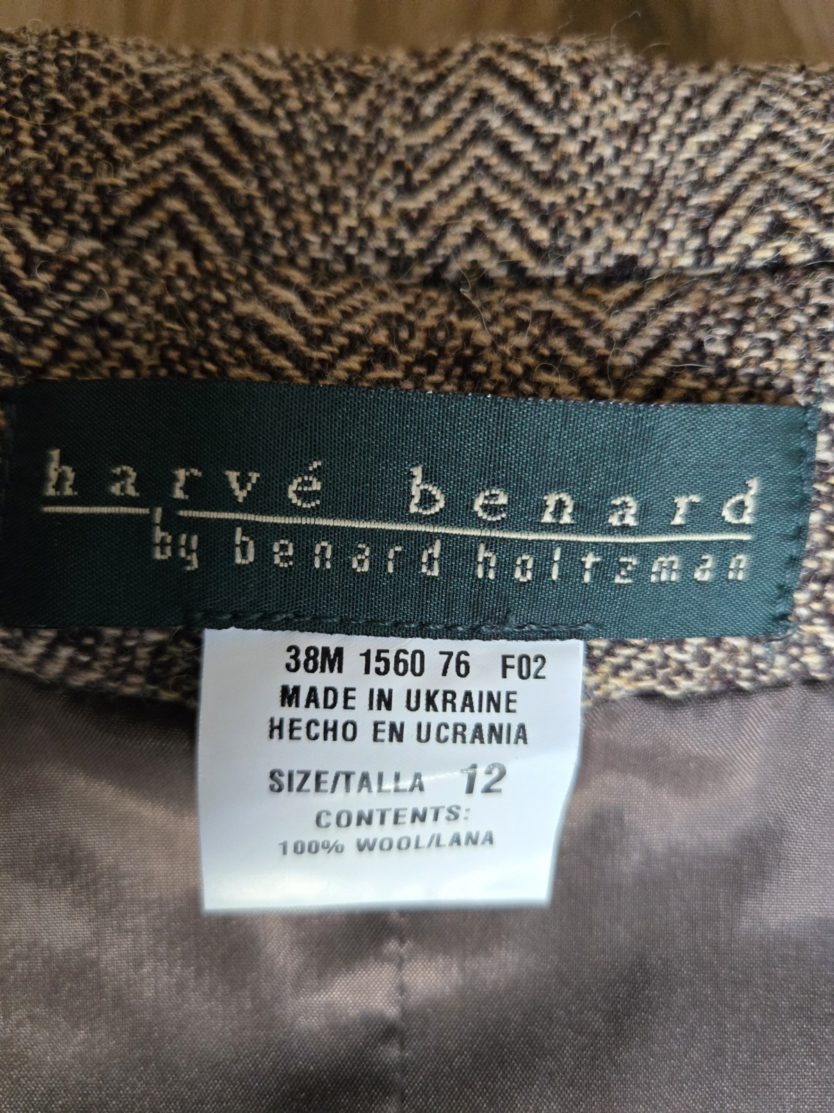 Harve Benard byBenard Holtzman/jumperDres/vintage/women/size12/wool/brown/pocket