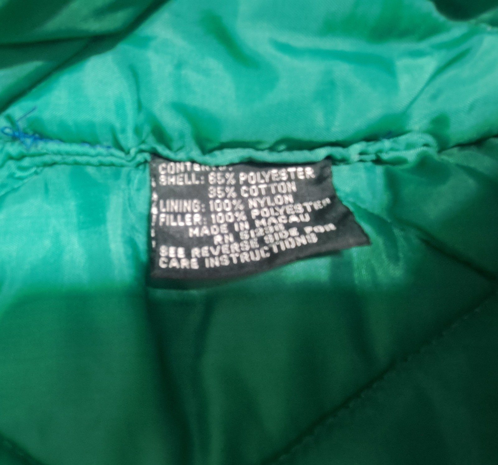 Vintage 80s Andy Johns Retro Blue Green Long Jacket Coat Duster Women’s Large L