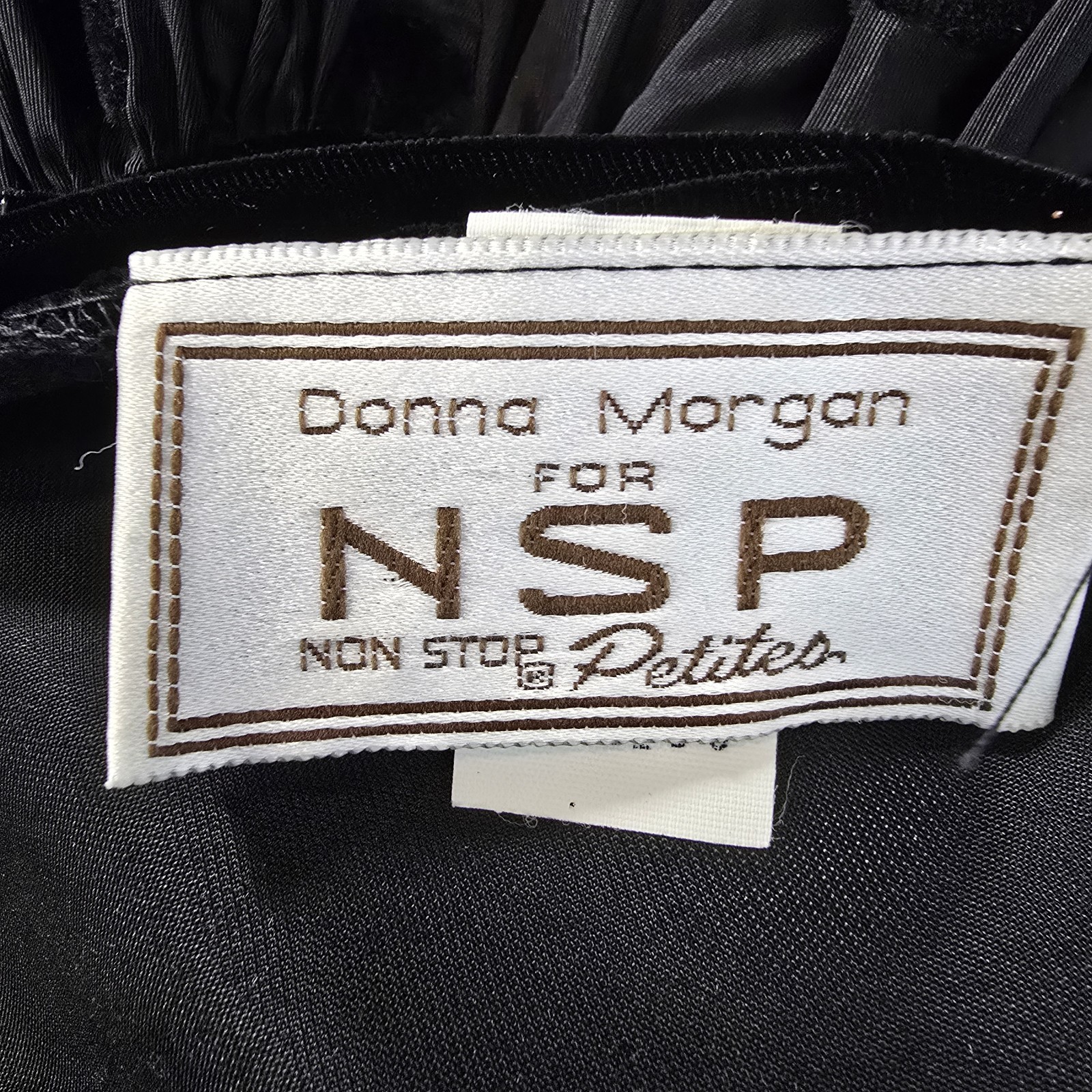 VTG Donna Morgan Party Dress 5/6 Black Velvet Top Ruffle Tiered Taffeta Skirt