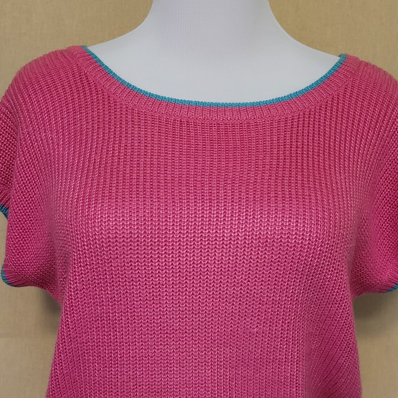 Plain Jane VTG Short Sleeve Pink Cropped Sweater 80s Wmn’s Sz M Lightweight