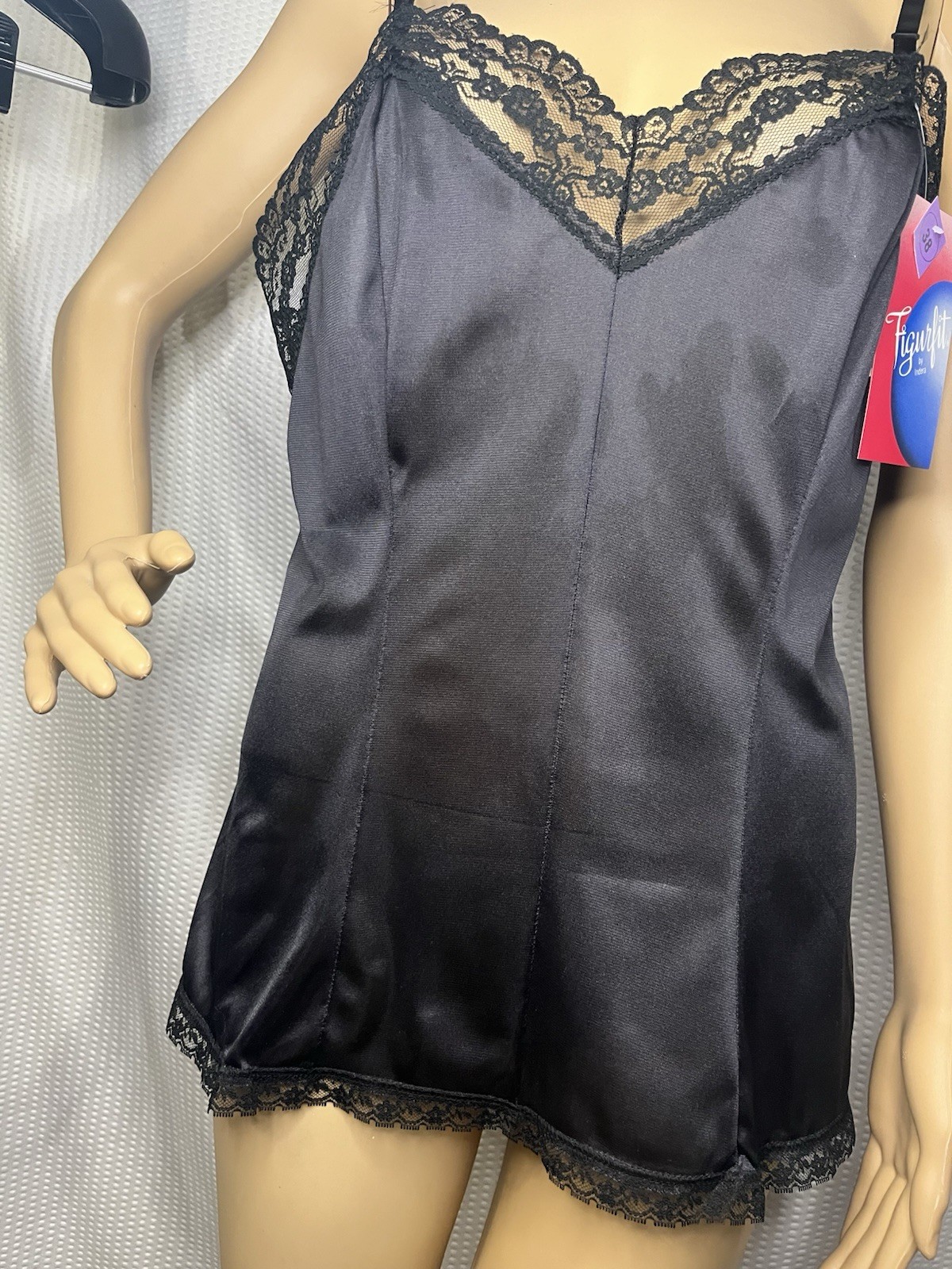 Vtg Figurfit Sexy Pinup Teddie DuPont Antron Nylon III USA Lace Nightie Sz 38