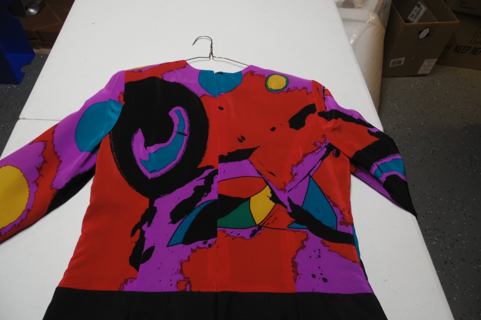 Vintage Crimmins For UmI Collections SZ 8 Mod Dress 80’s Hong Kong Art