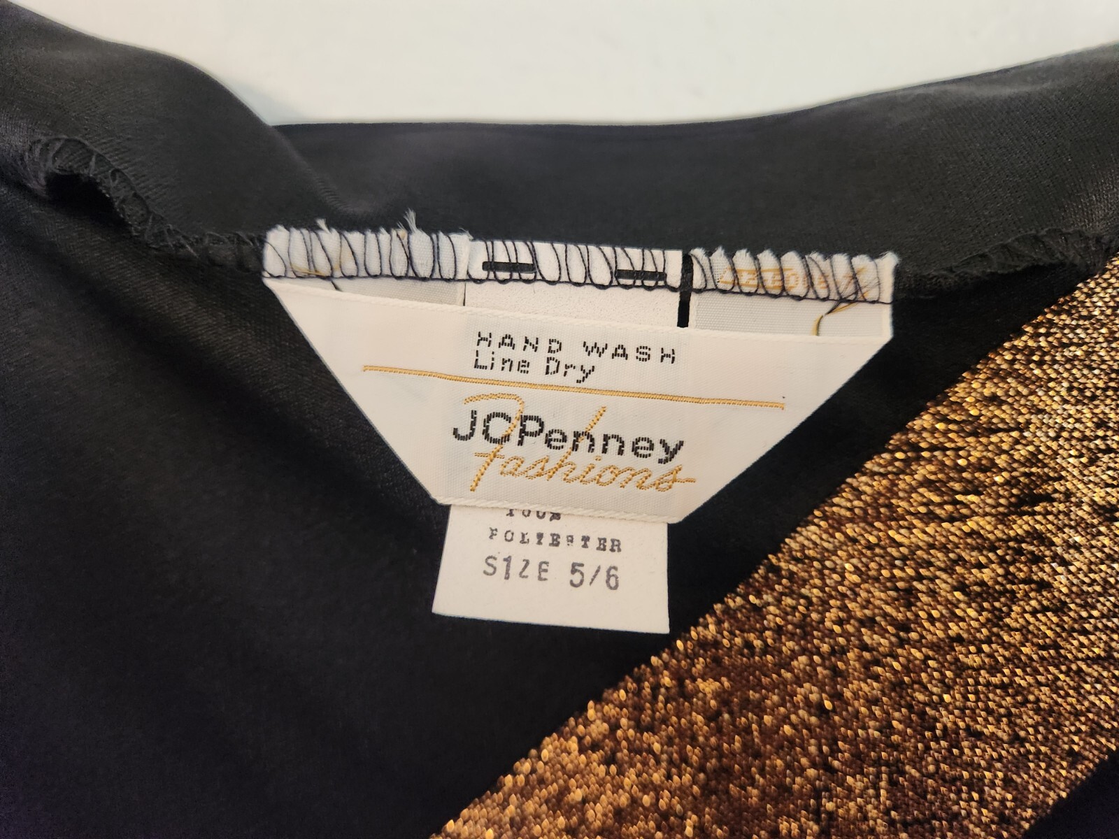 Women’s JC Penney Fashions 70’s 80’s Sheath Dress Size 5/6 Black Copper Stripes