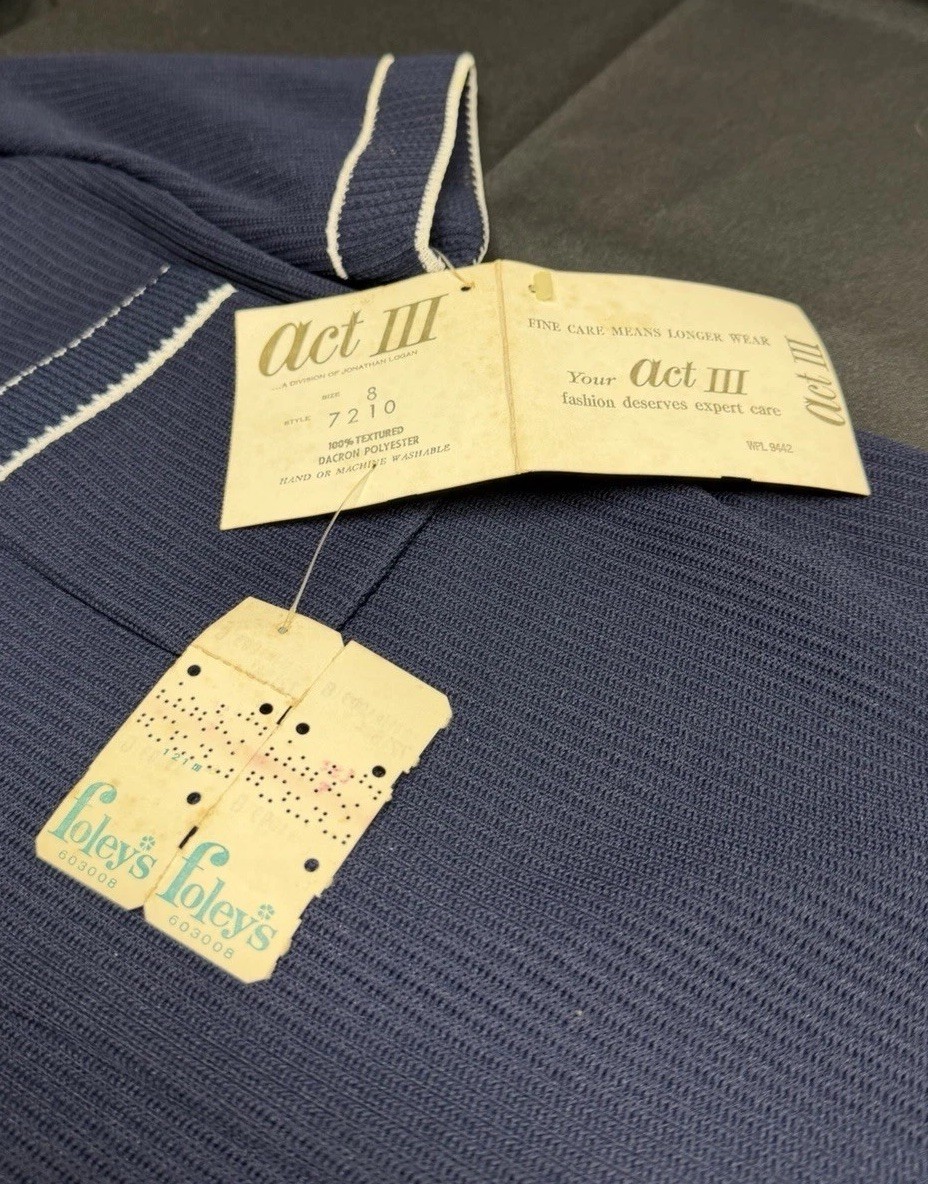 VTG 60s70s Act III Jonathan Logan 4 Pc Pant Set-Cardigan Vest Trousers Shirt NWT