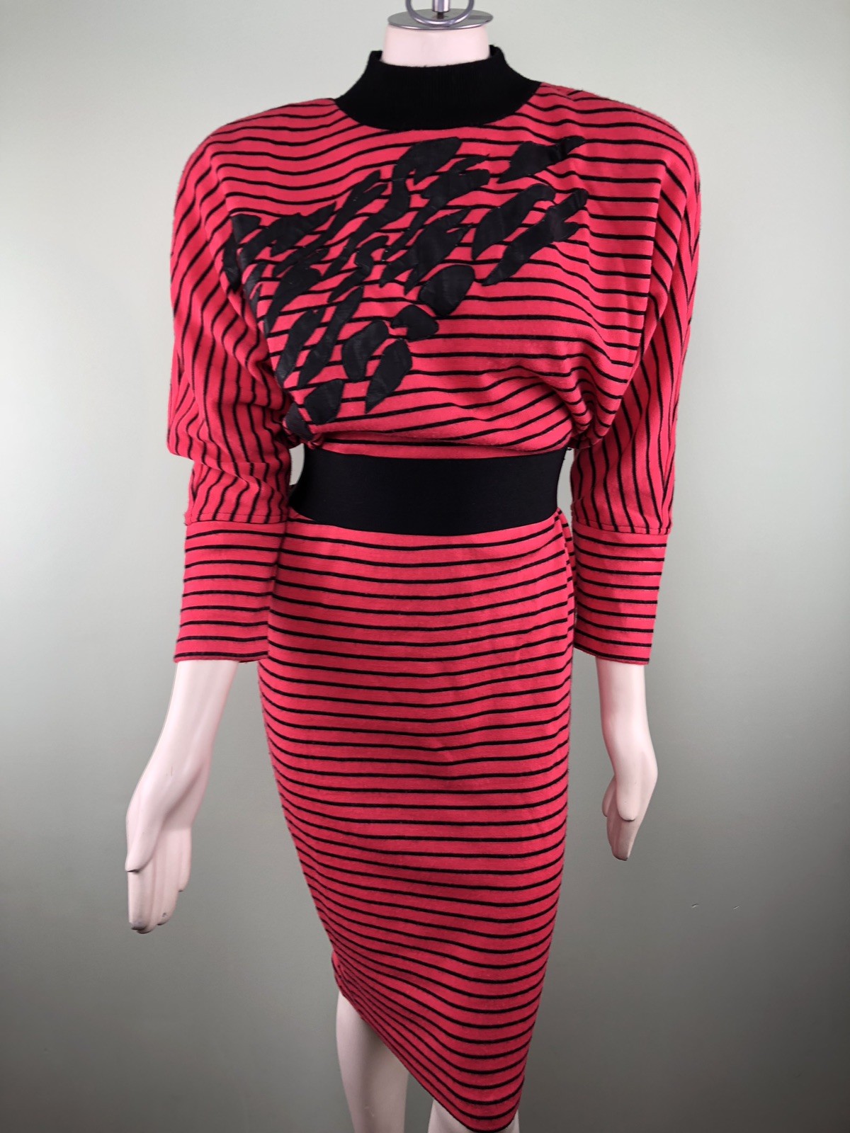 Vintage AVANT GARDE Frisson PARIS Wool Knit Sweater Dress 80s 90s 42 S M L 4 6 8