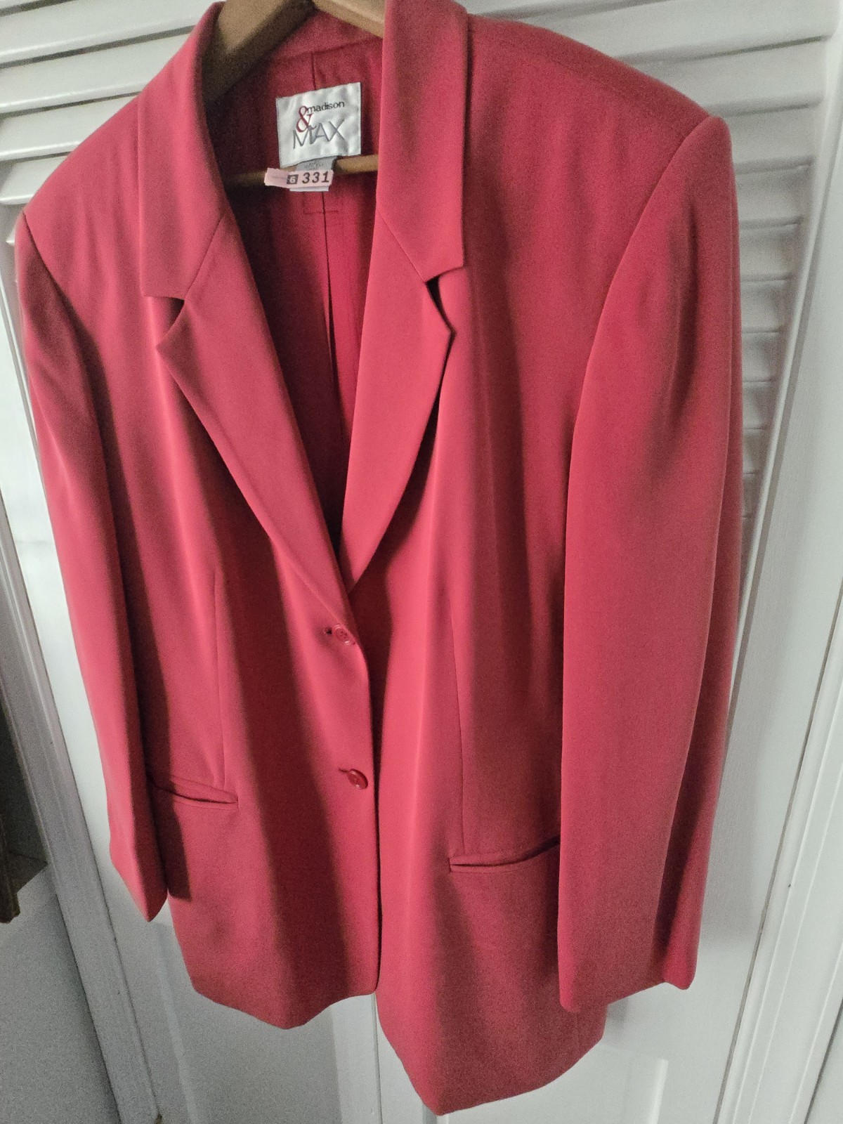 Madison & Max Muted Red Silk Blend Blazer Women’s 1X Vintage Career Jacket