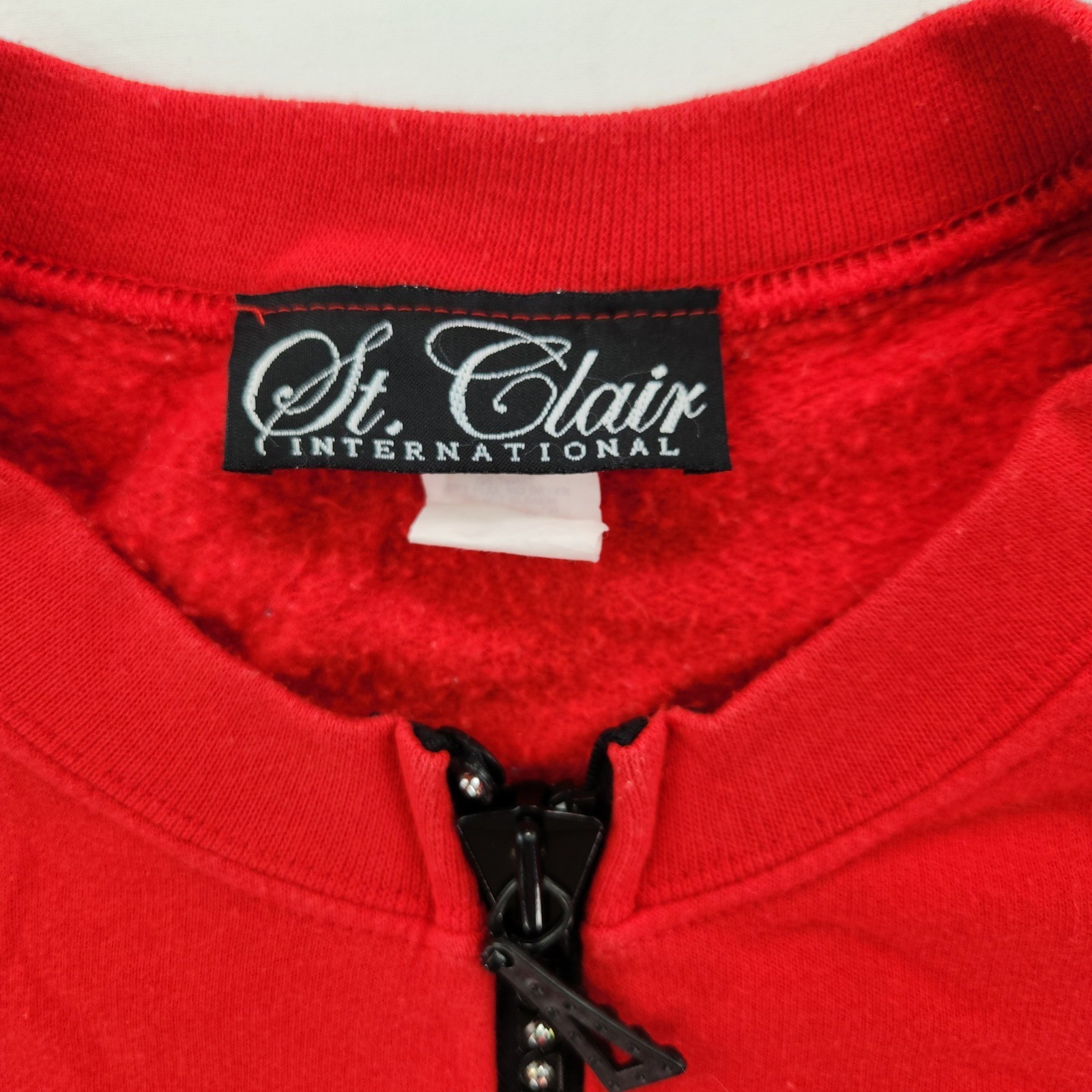 Vintage St Clair Full Zip Rhinestone Sweatshirt Women’s Large 90s EUC