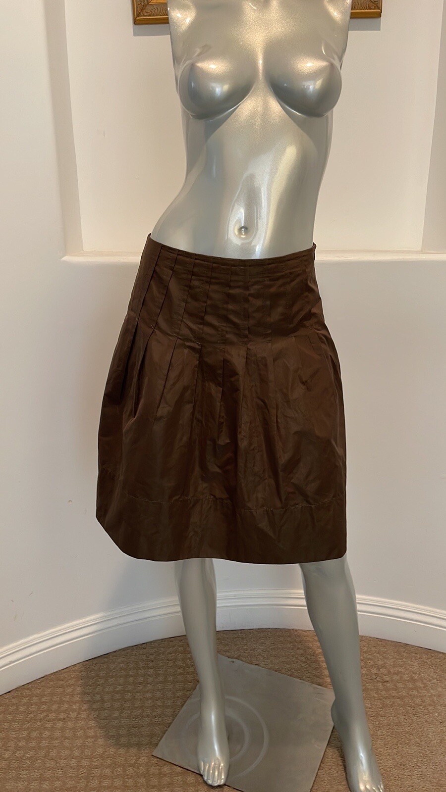 Pamela ” Edwardline” Made In Italy Vintage A-Line Mini Skirt Olive Green Size S