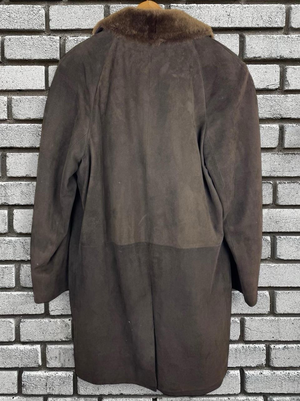 Vintage 70’s 80’s Cortefiel Suede Leather Faux Fur Shearling Brown Trench Coat