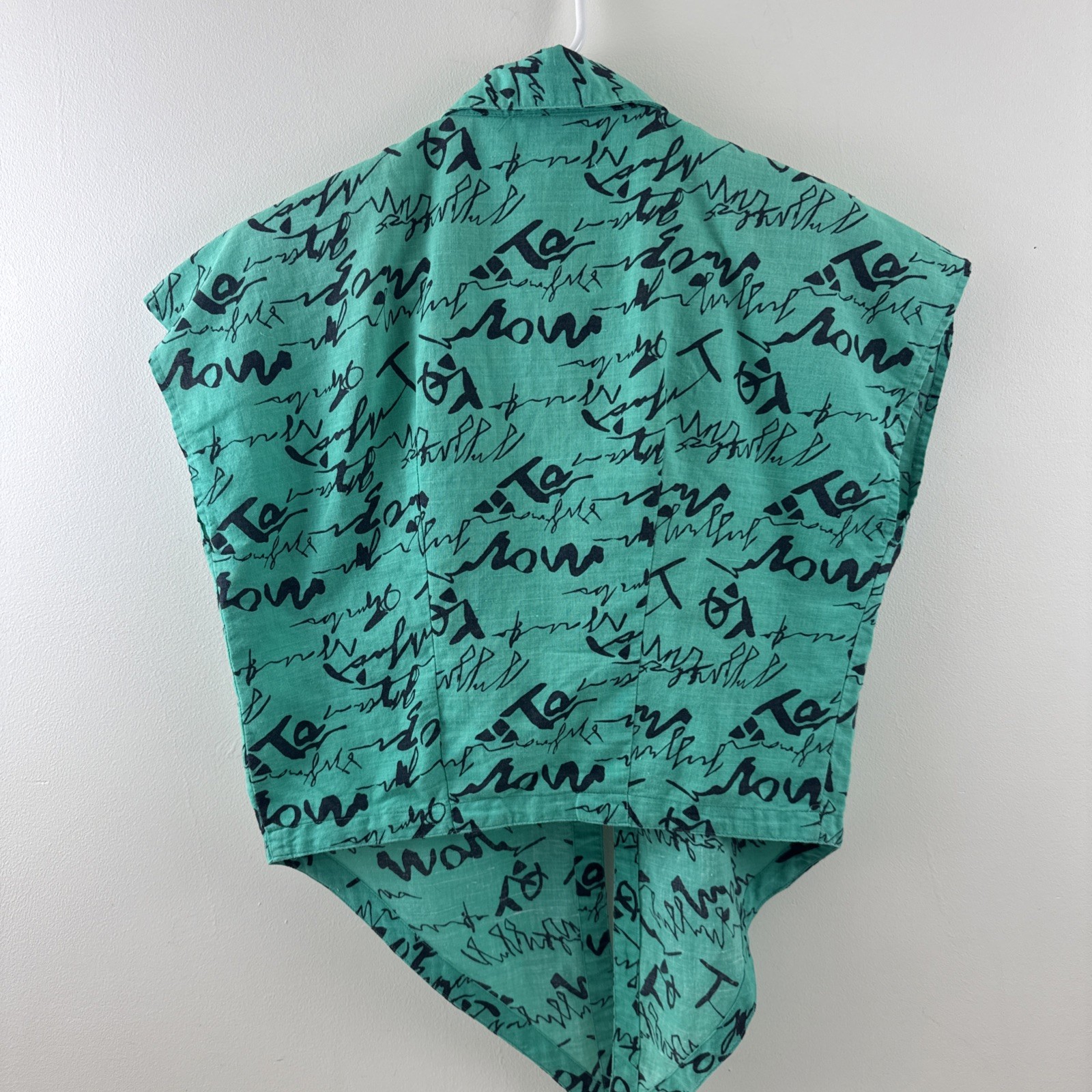 Vintage Sleeveless button-up Tie Front top Autograph American Clothing Company M