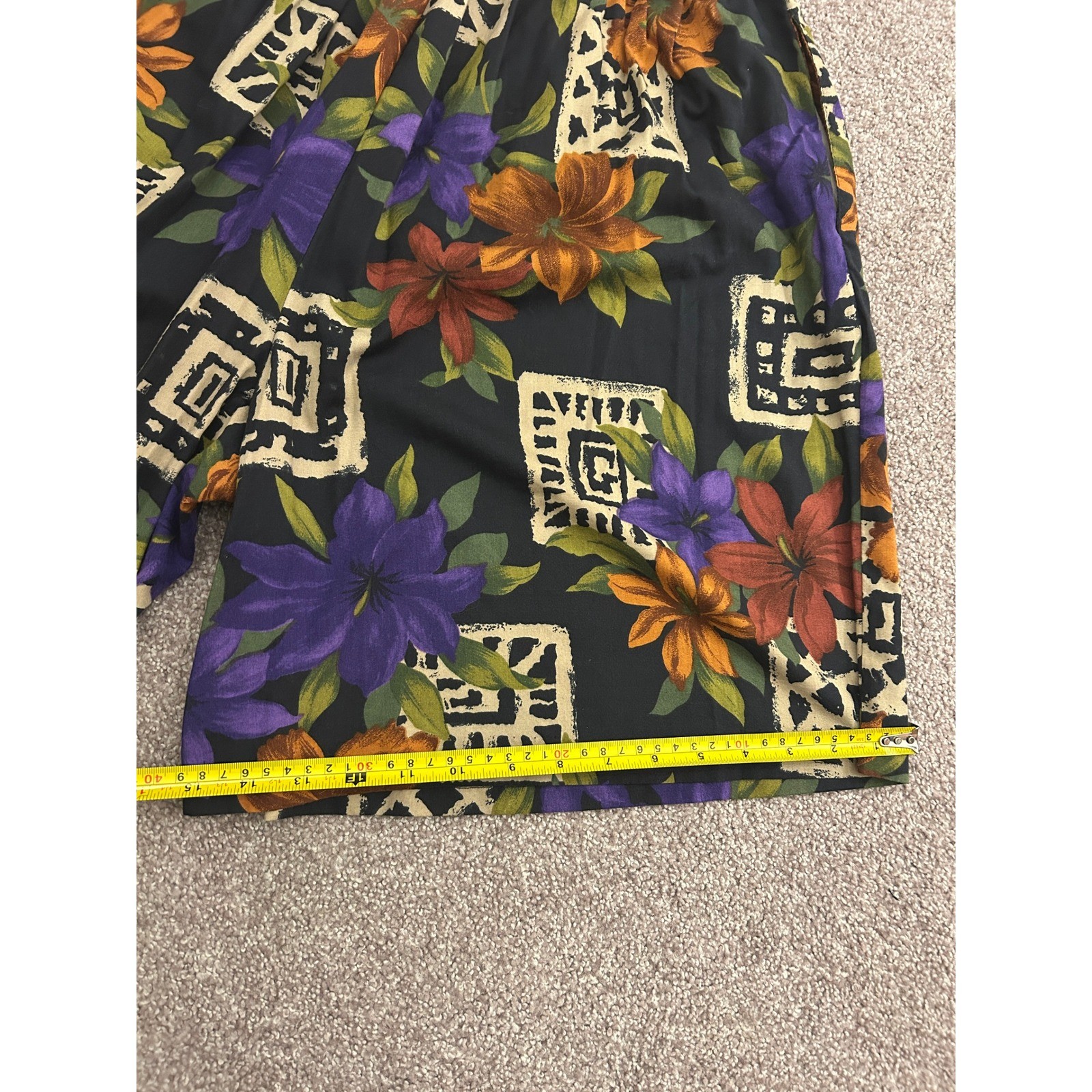Cristin Stevens Shorts Womens Large Black Floral Vintage 90s Tropical Excellent