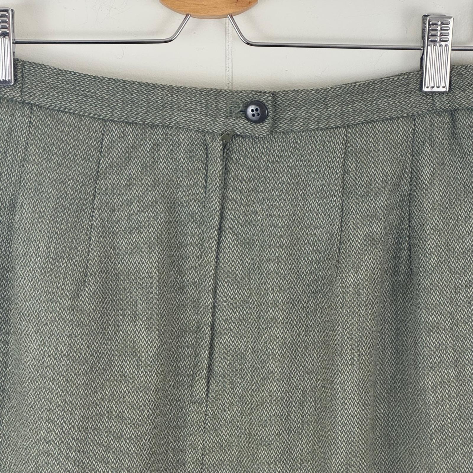 Vintage 90s Jacobson’s Herringbone Skirt Suit Olive Green Size 8 Office Classic