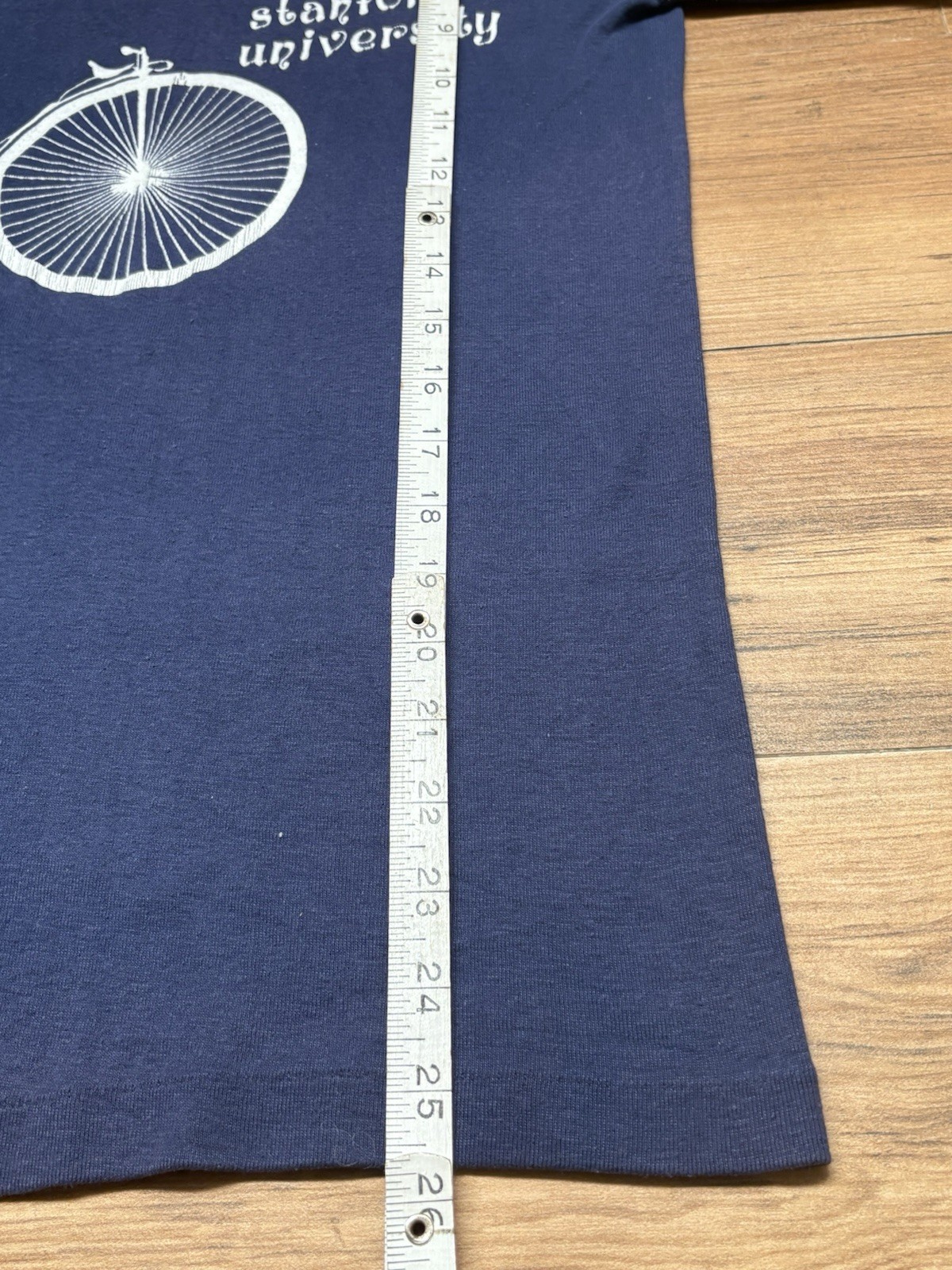 Vintage 70s Champion Stanford University Penny Farthing Bicycle Shirt Womens L