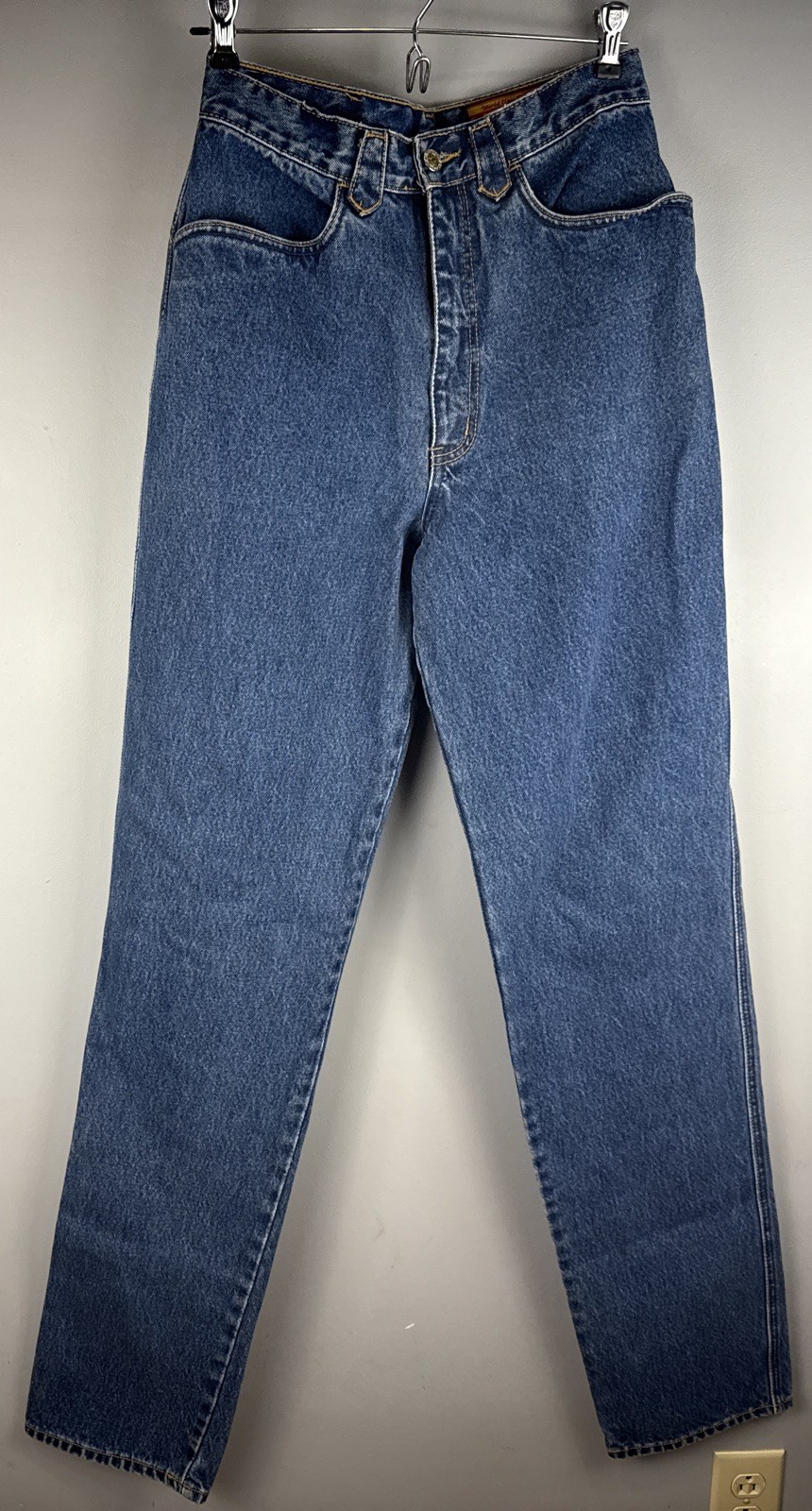Lawman Western Jeans Denim Blue High Waist Bareback Rodeo Vintage Sz 11 26×35