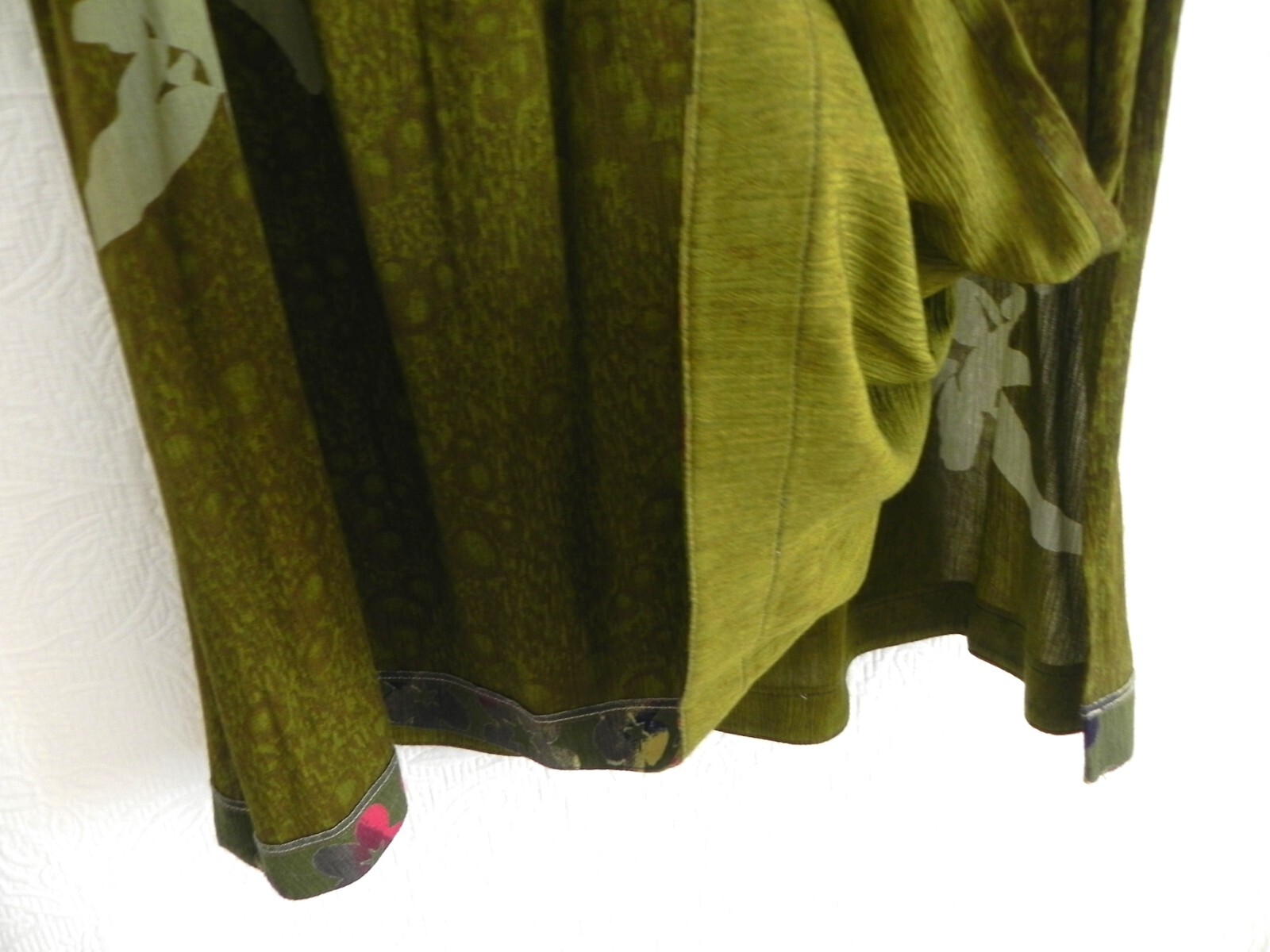 Midnight Velvet 3PC Long Sleeve Duster/Sleeveless Top/Midi Skirt Batik Size 1X