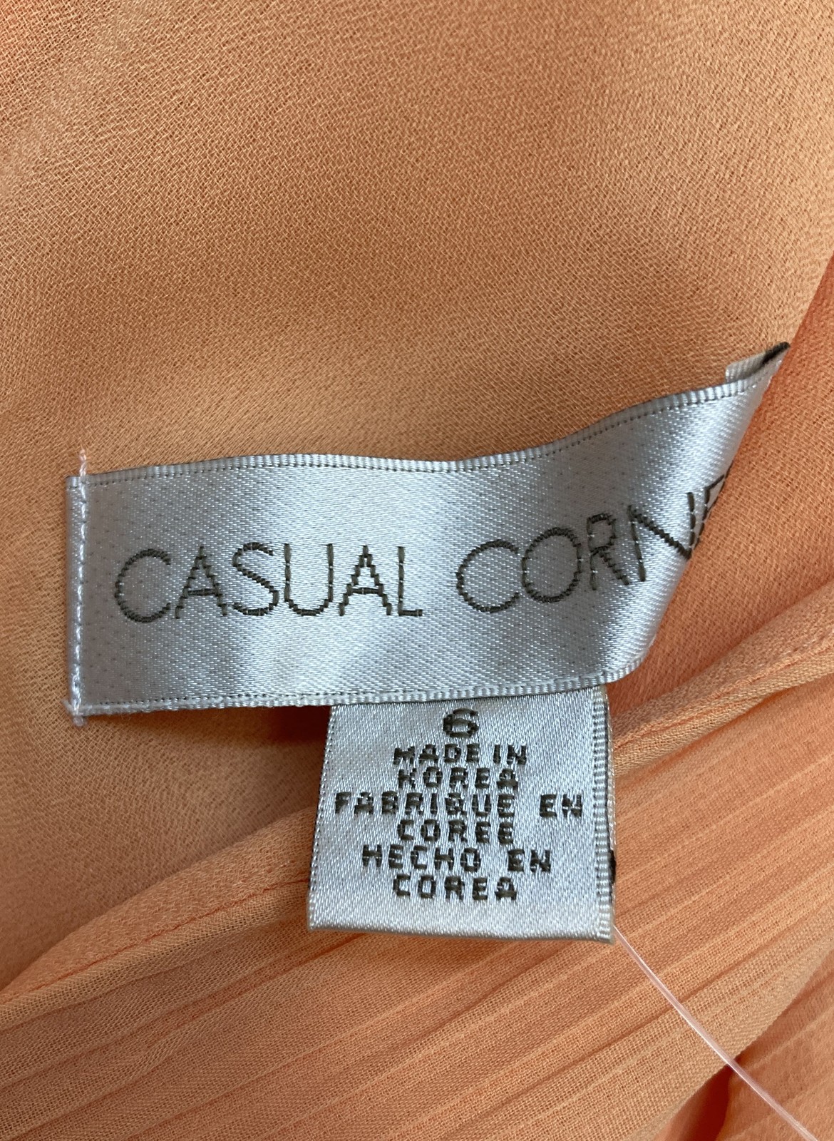 Casual Corner Women’s Ribbed Sleeveless V-Neck Dress Orange Vintage Y2K NWT Sz 6