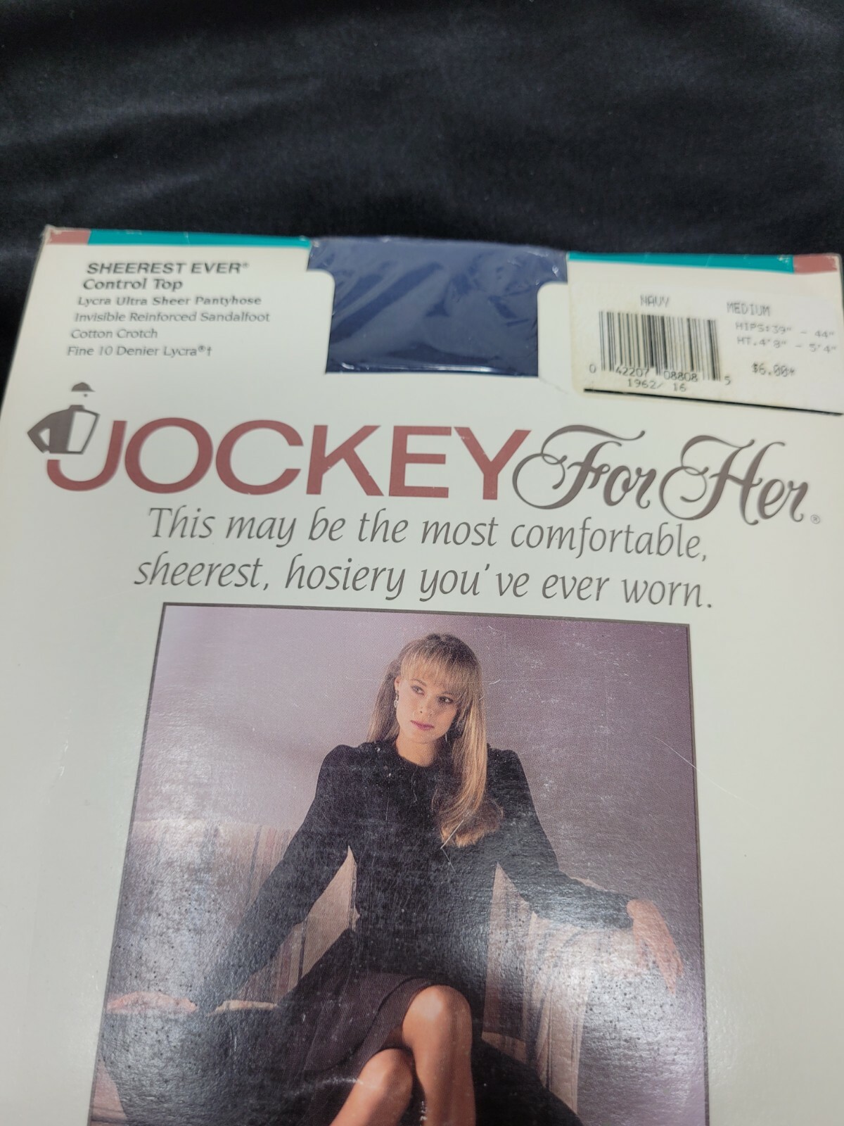 Jockey For Her Sheerest Ever Control Top Medium Navy Pantyhose 4′ 8″ to 5’4″