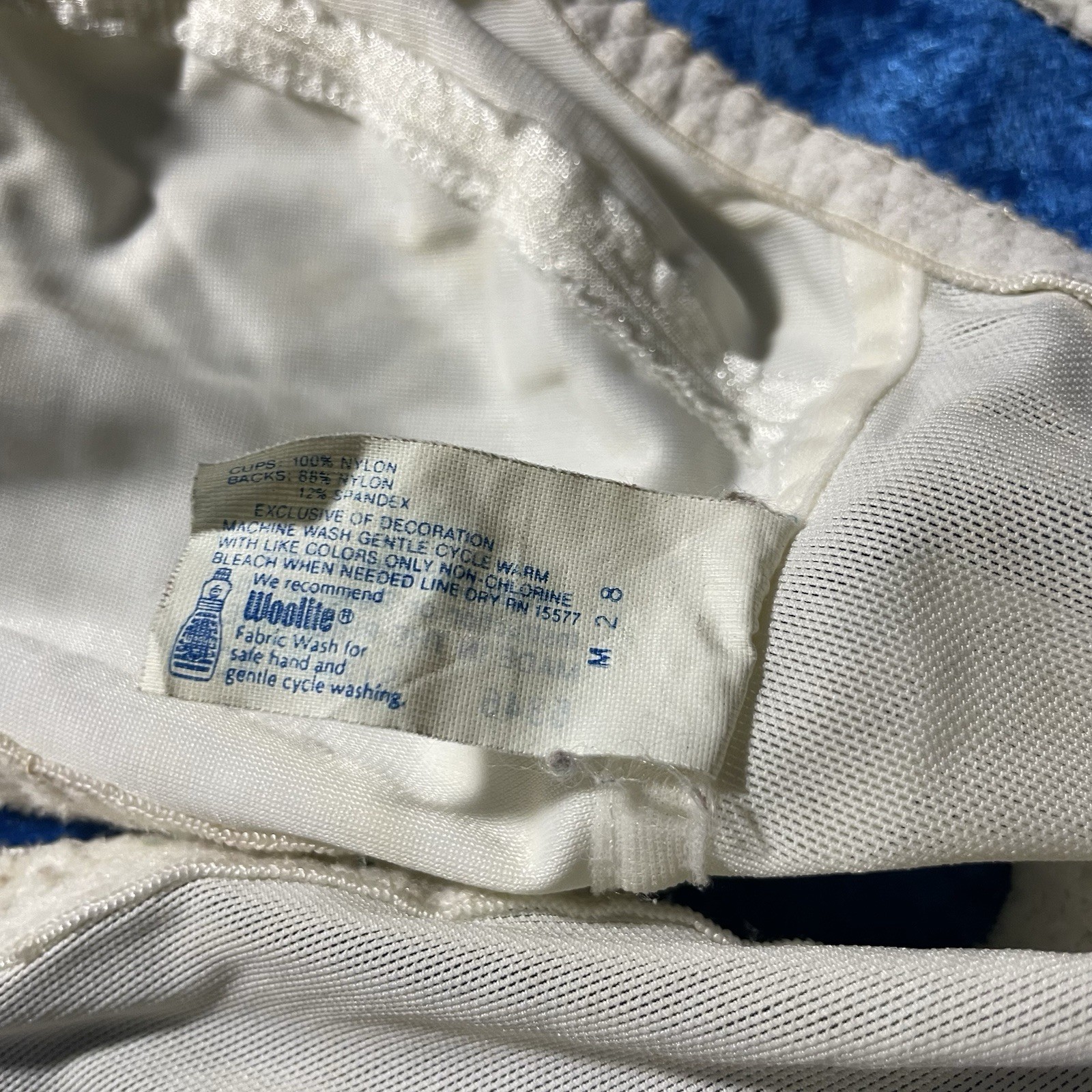 Vintage Nylon Bra 40b White Fair Condition As Is
