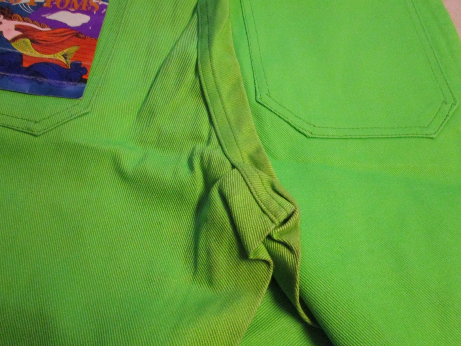 VTG NWT Deadstock Gaslight Womens Jeans 29 34 USA Bell Bottom Disco Green Hippy