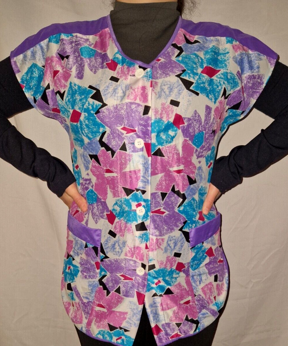 Nylon Dederon Smock Apron Vintage Apron Size 164 —Original 1970s—