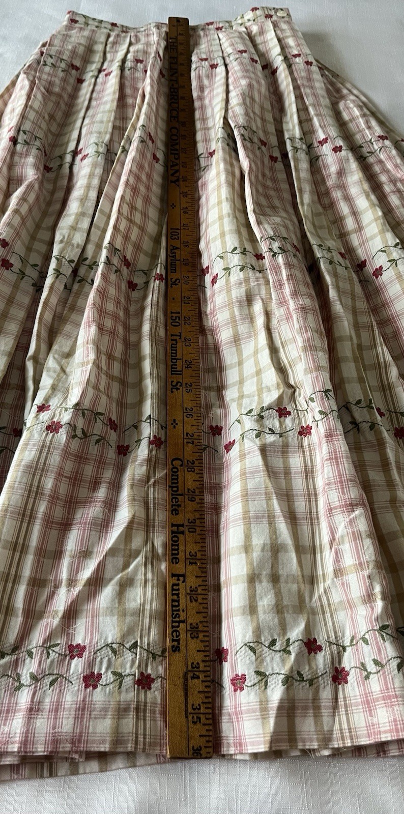 Vintage German skirt 100% Baumwolle Cotton Boho Rosebud Skirt, Lined, Side Zip