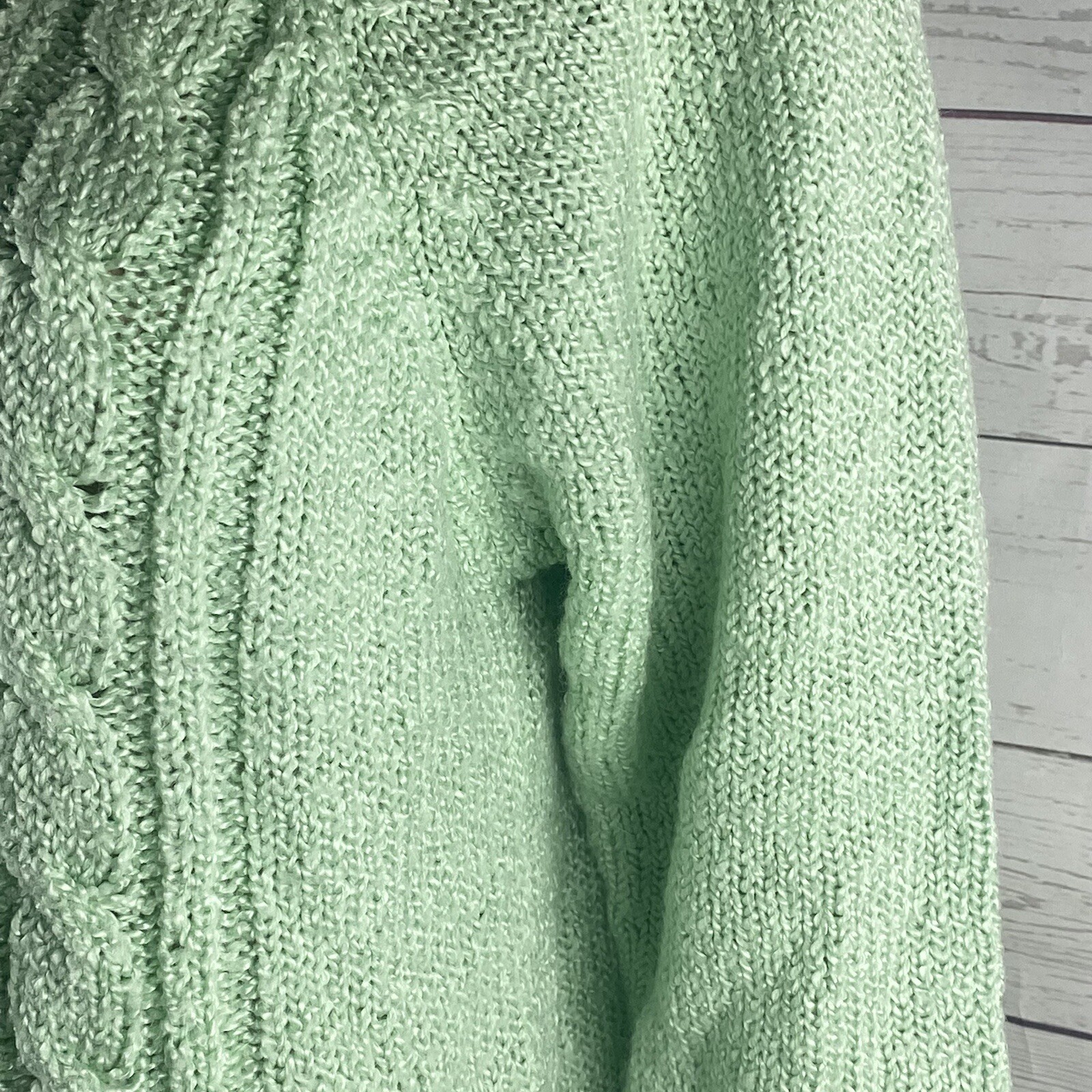 Vintage Hasting Smith Sweater Medium Soft Girl Aesthetic Mint Green Cable Knit