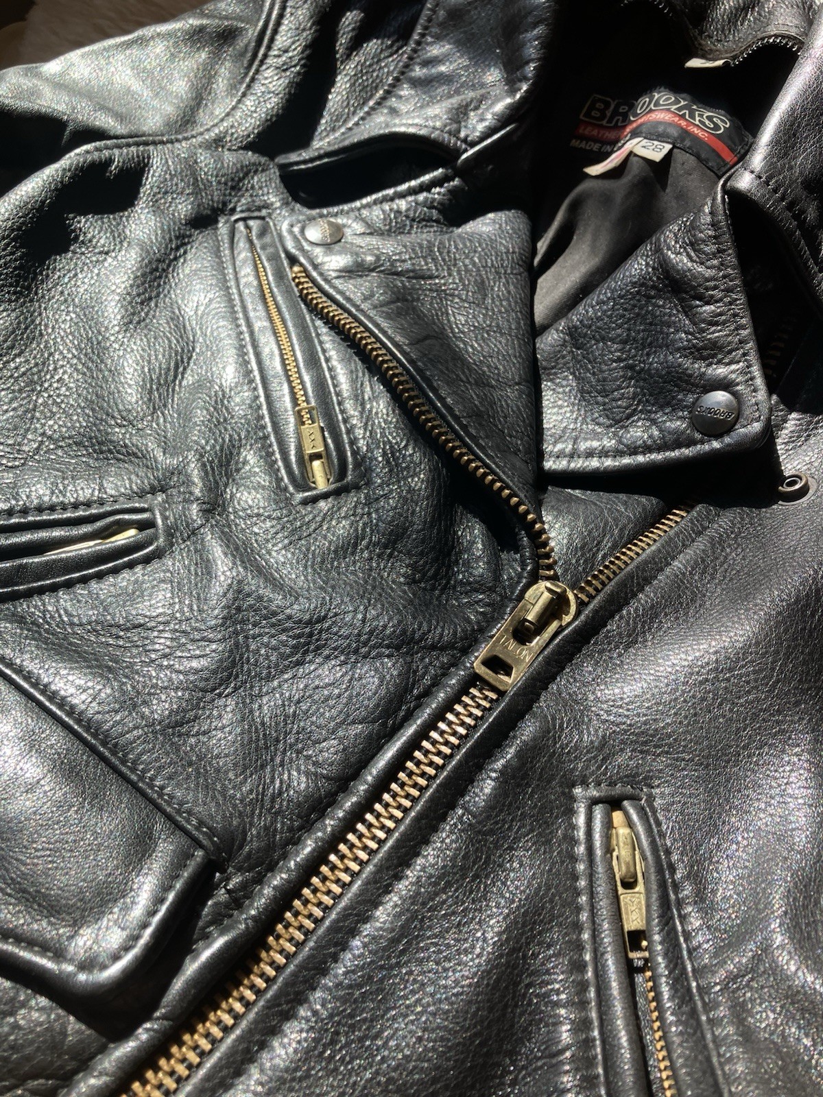 Vintage Brooks Leather Jacket Biker Motorcycle Women’s 28 XS S Perfect Fit