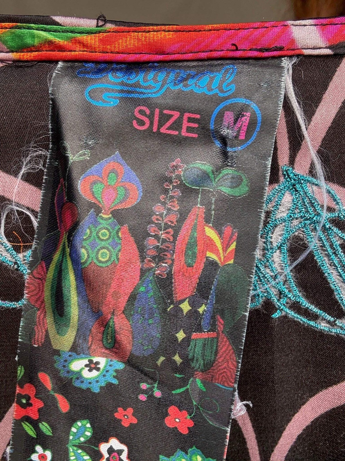 Desigual tunic top with psychedelic floral print US letter size L