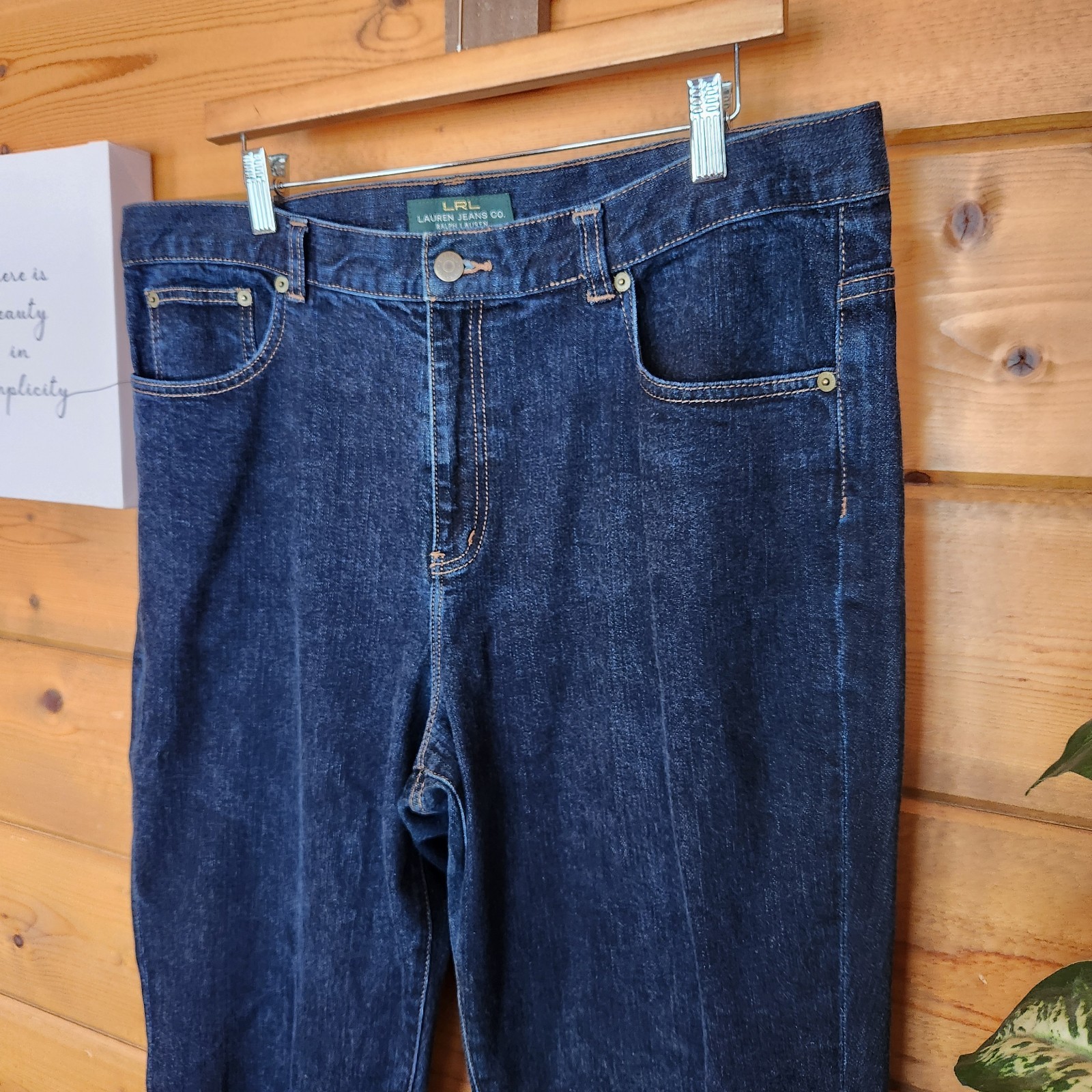 L. Ralph Lauren Jeans LRL Vintage Jeans Dark Wash Boot Cut High Rise Sz 16 X 32″