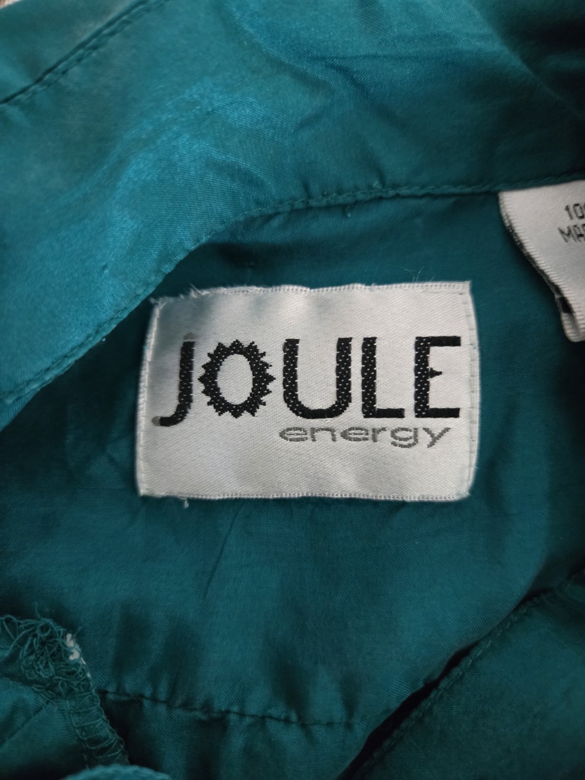 Vintave Shirt Joule Energy Teal Green/silk/sizeM/blouse/pocket/button/longsleeve