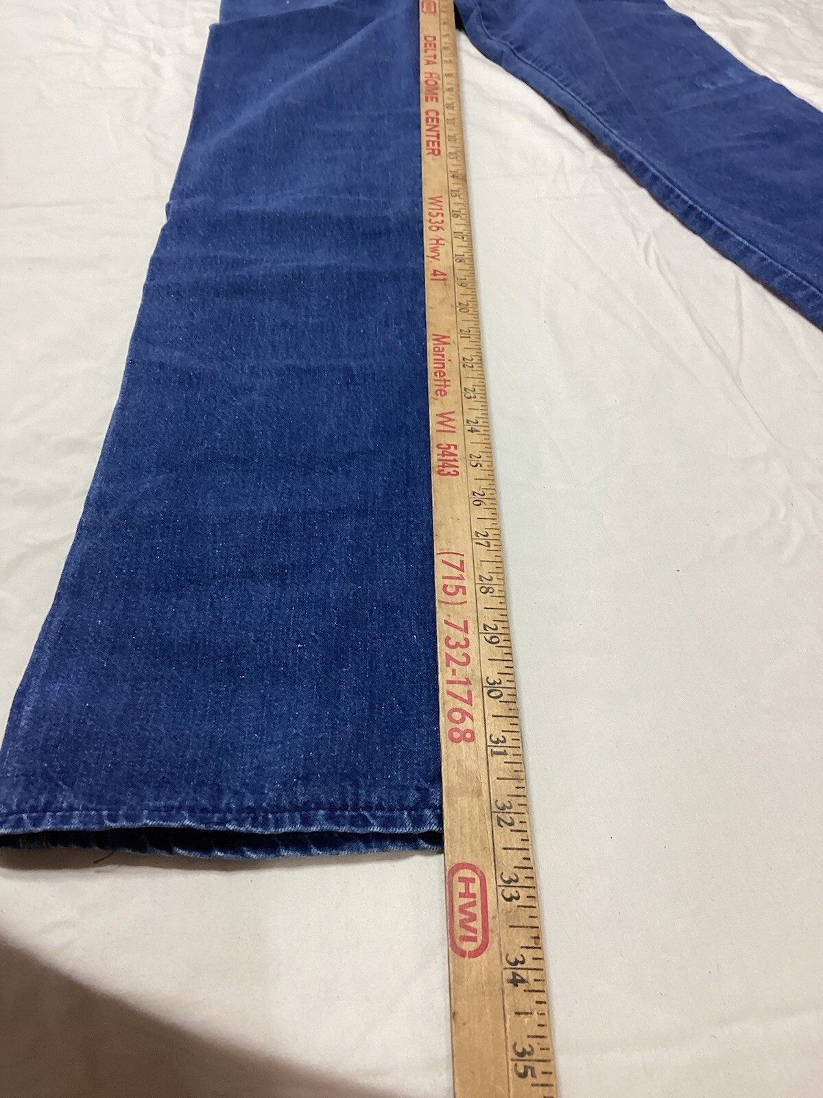 Vtg 70’s Rag City Blues Los Angeles Flare Jeans Zipper Front Sz 27 (22×32)