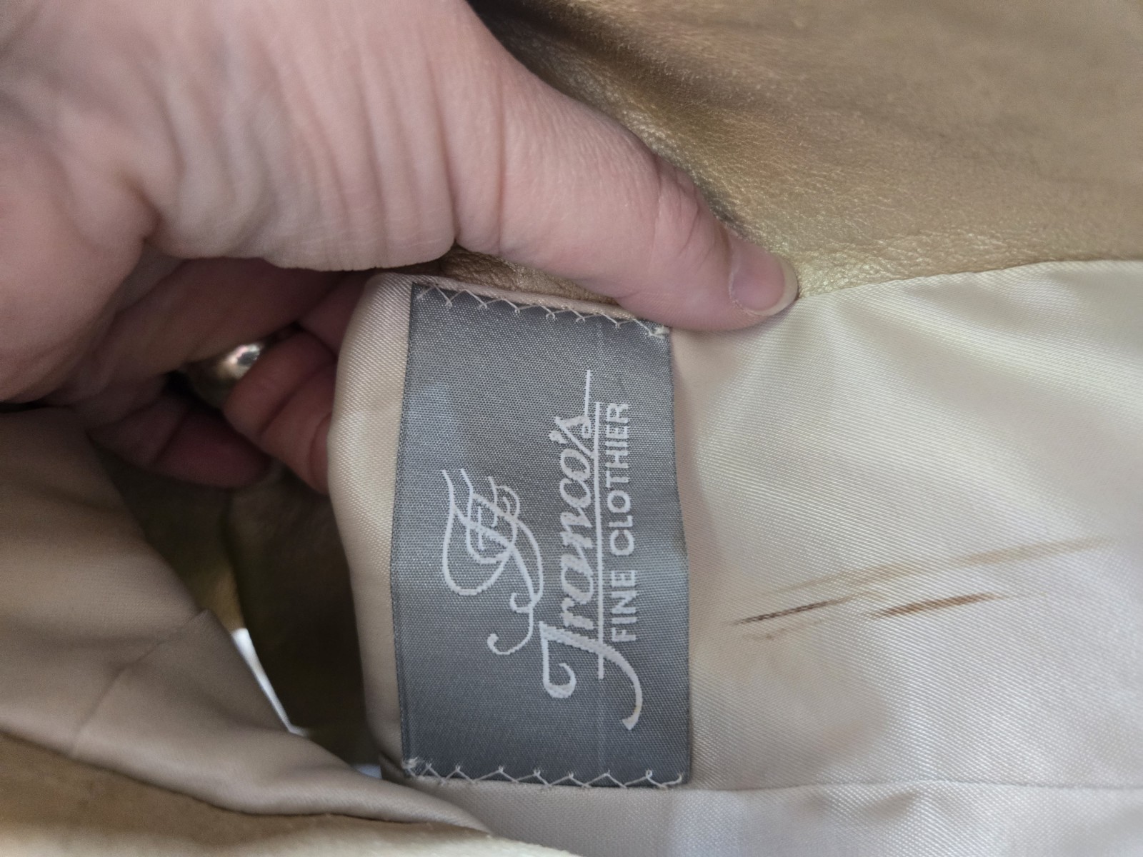 Vintage Remy Usa Leather Gold Jacket Beige Sz S Blazer Soft Womens