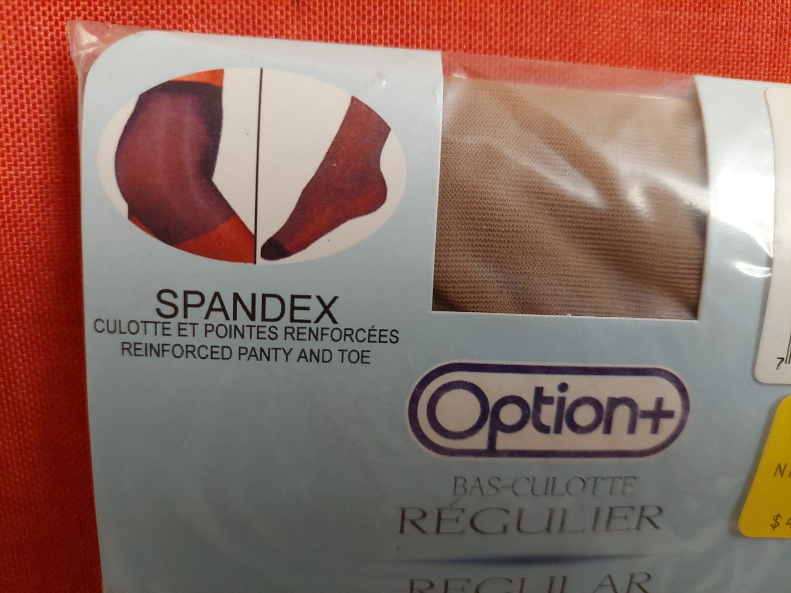 Vintage Pantyhose Option Regular Color Almond Size Average BBN1