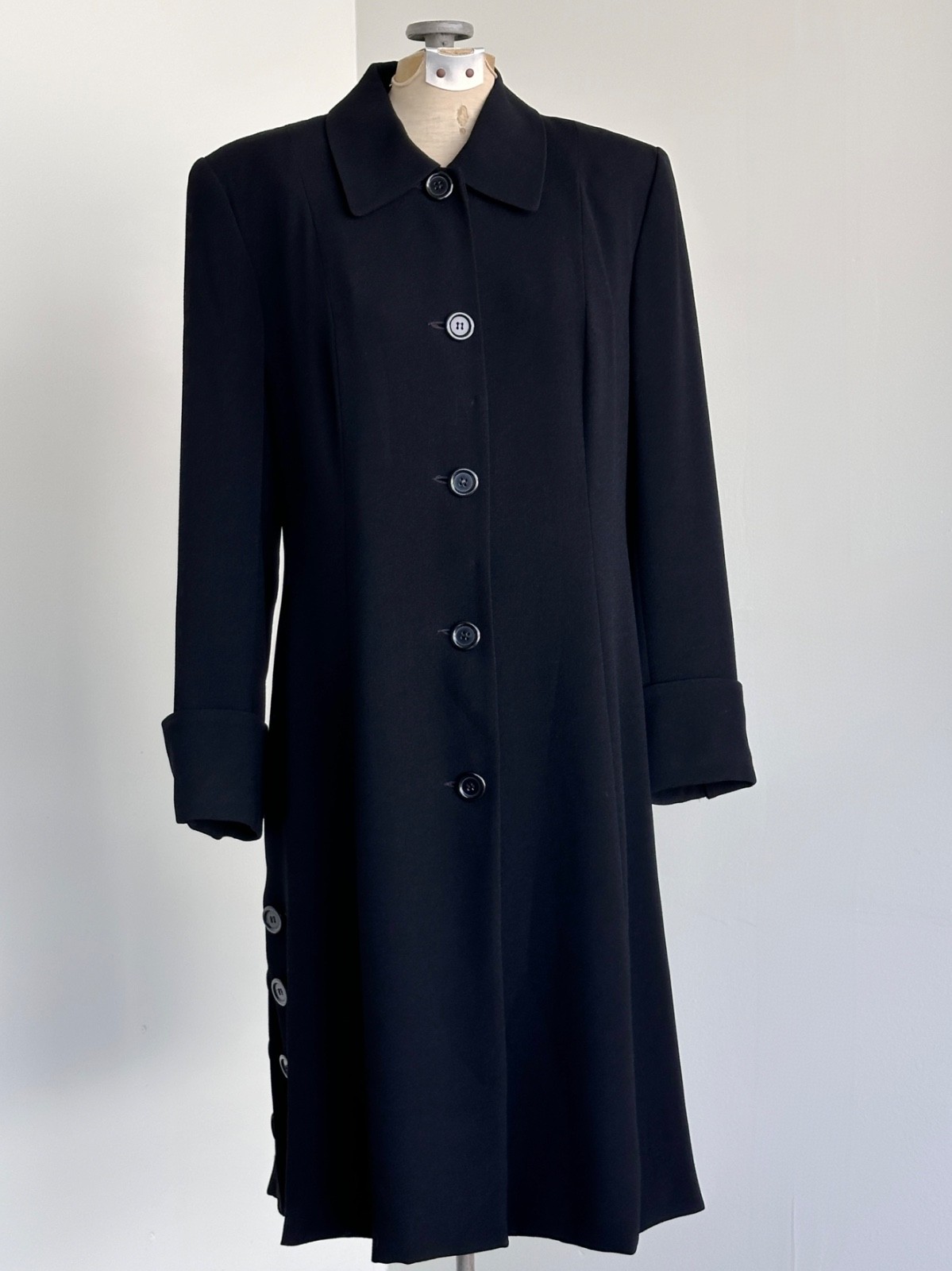 Zelda Black Gothic Duster Coat Medium 6 Vintage Womens Goth A Line Duster Coat