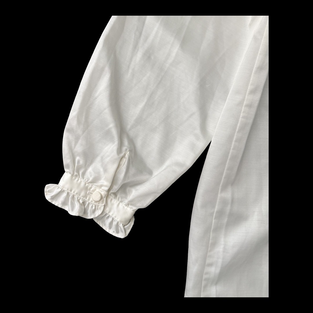 Jodie Arden Vintage Nightgown White Floral Embroidered Long Sleeve Womens L