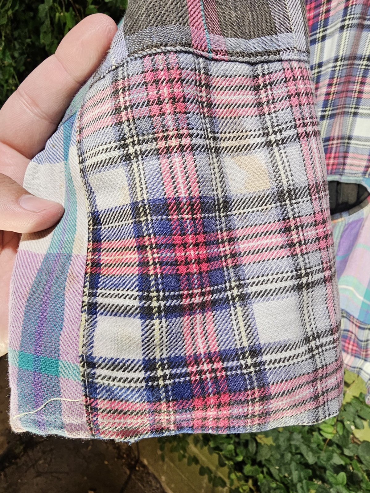 Vintage 80s Tangibles Patchwork Plaid Blazer Boho Preppy Sz M Jacket