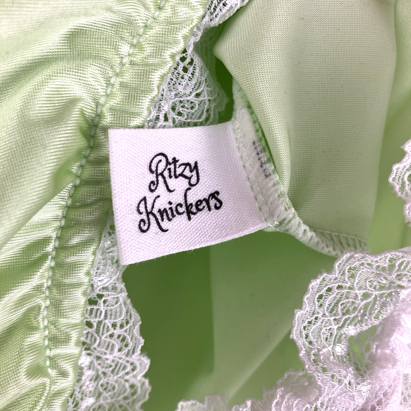 1X 2X Mushroom Gusset Granny Panty Silky Nylon Satin Brief Sissy Vintage styl