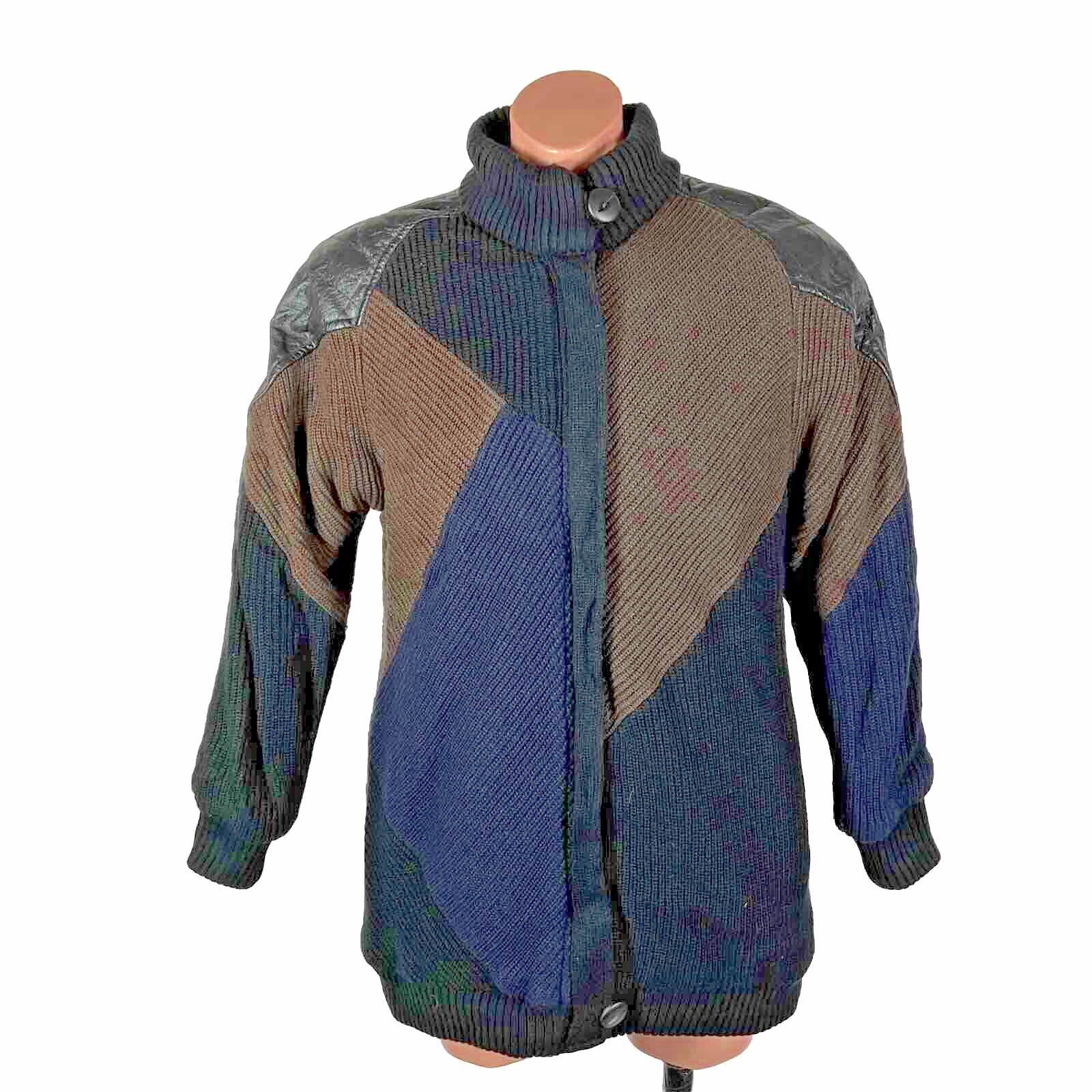 Sweater Coat/Jacket Leather Batwing Aurora International by ABBMOOR 1X Plus VTG