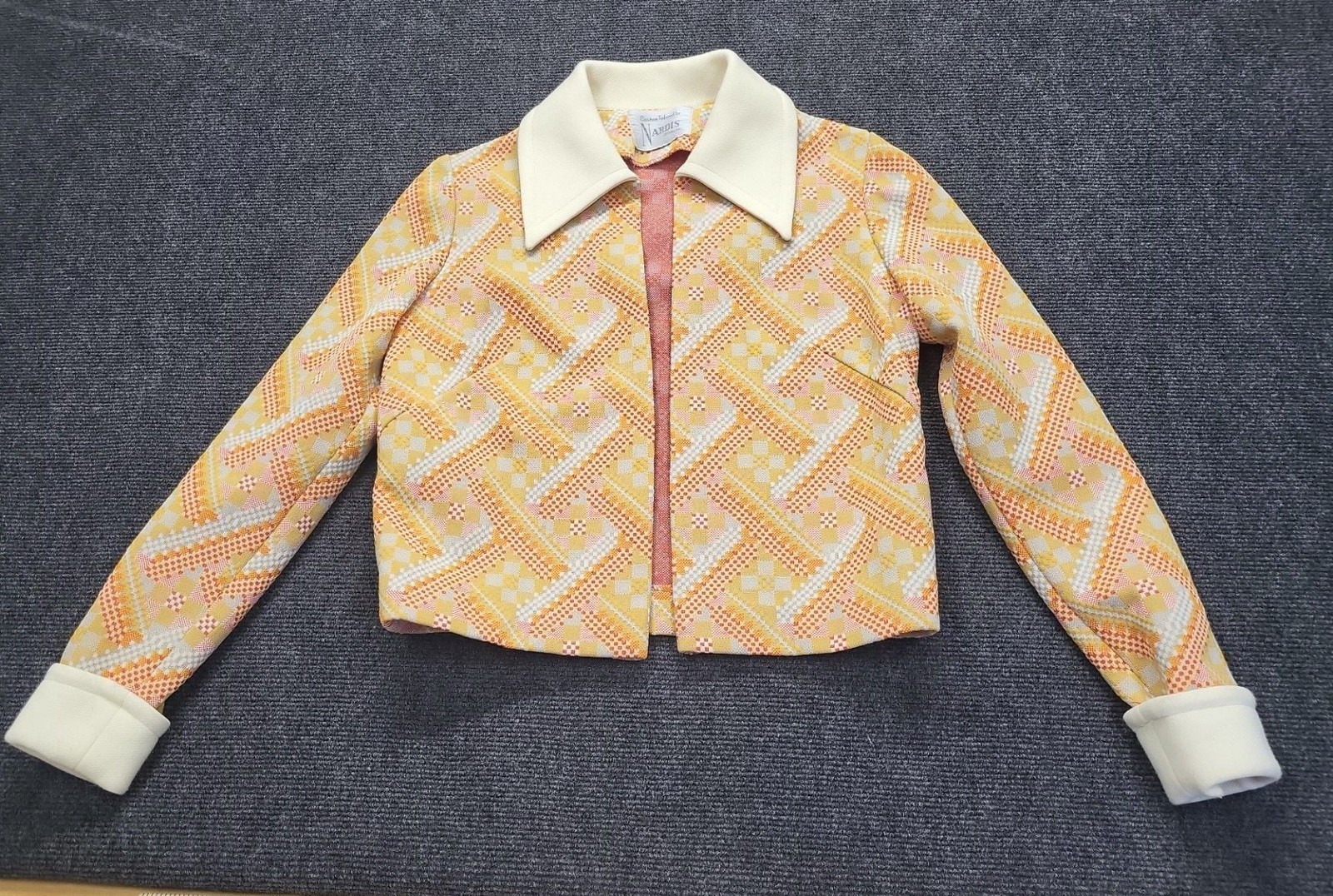 Vintage 1970s Nardis of Dallas Geometric Print Mod Jacket