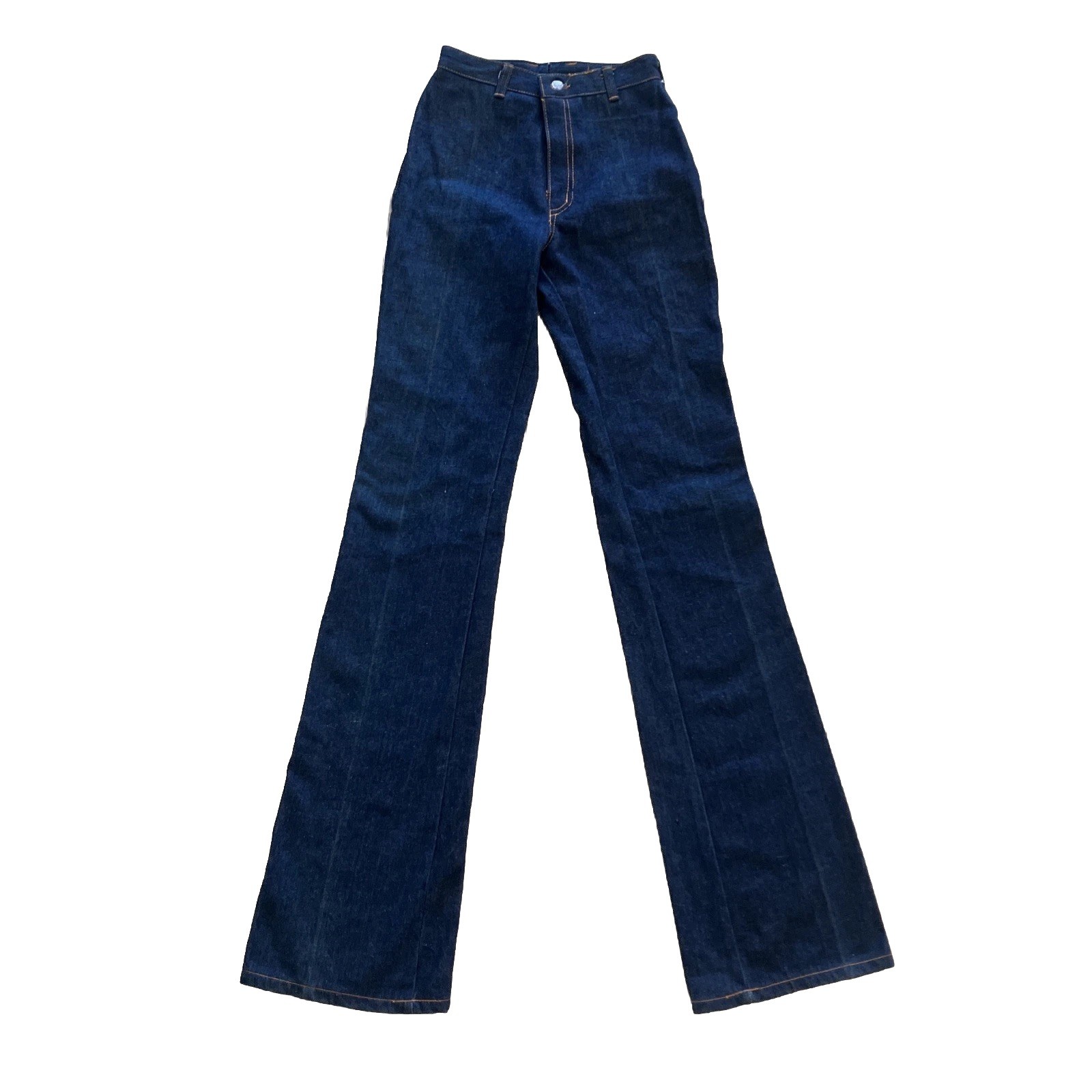 Vintage 70s Chemin De Fer Jeans High Waist Flare 24/37 Dark Wash