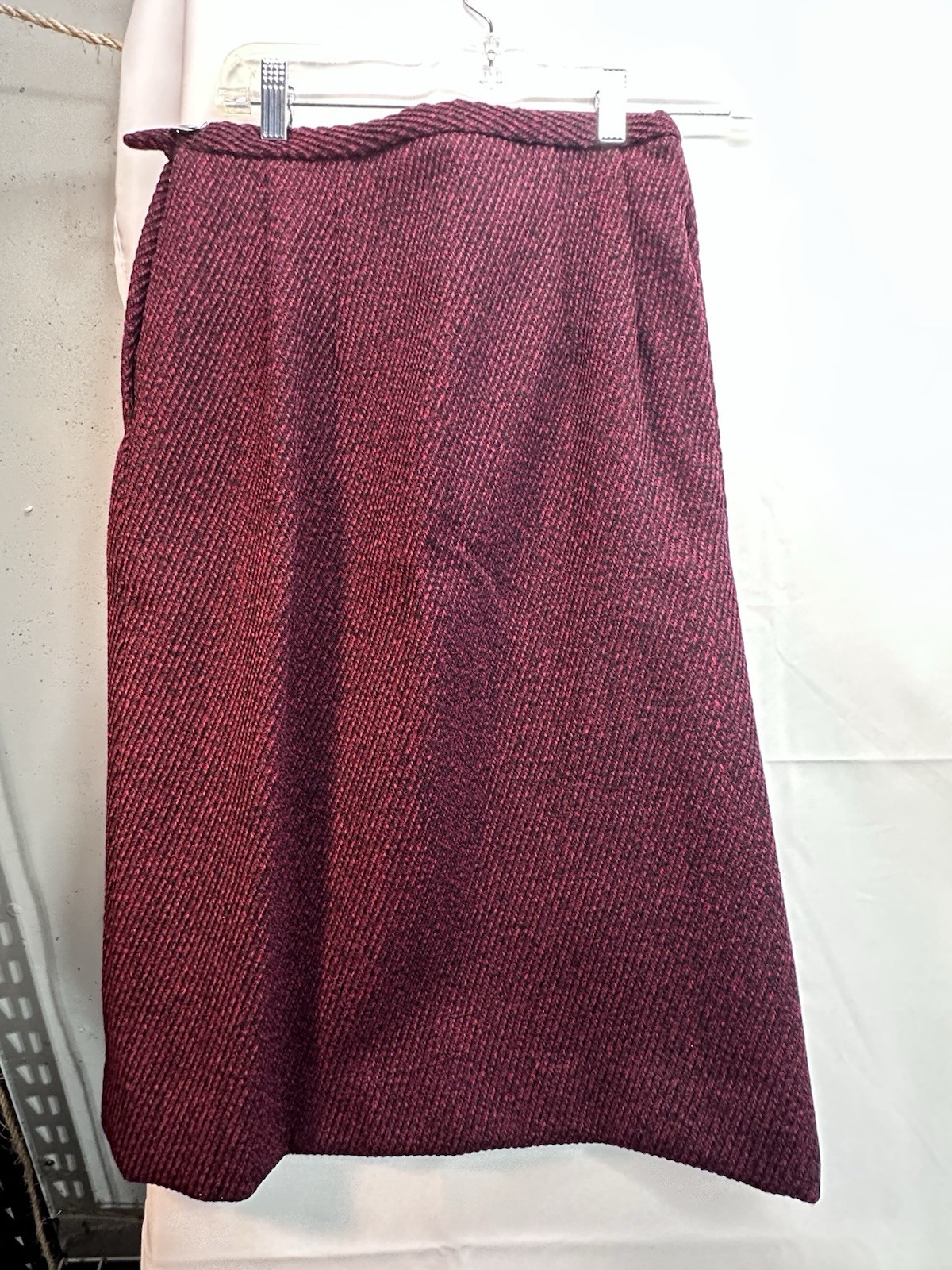 Vtg 1950s Barclay Furs Red Wool Persian Lamb Short Jacket and Pencil Skirt Suit