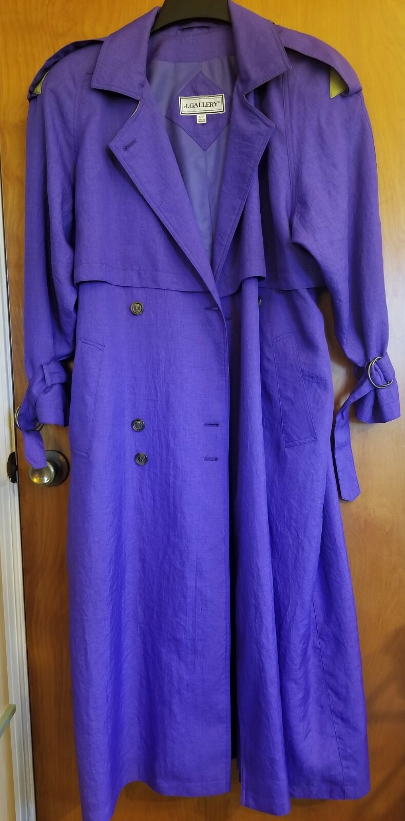 Vintage J. Gallery Trench Jacket Sz 11/12 Purple Chartreuse 80’s 90’s Y2K