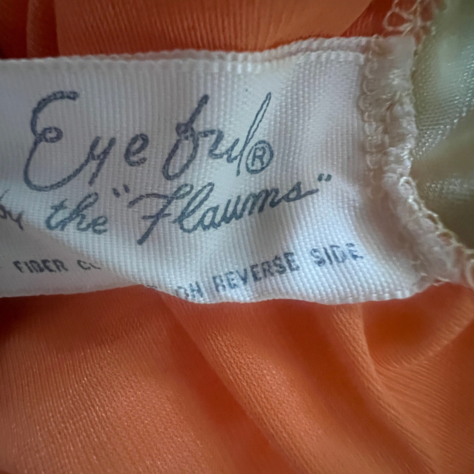Eyeful by the Flaums Vtg Nightgown M Womens 60s Sheer Maxi Orange Boho Retro