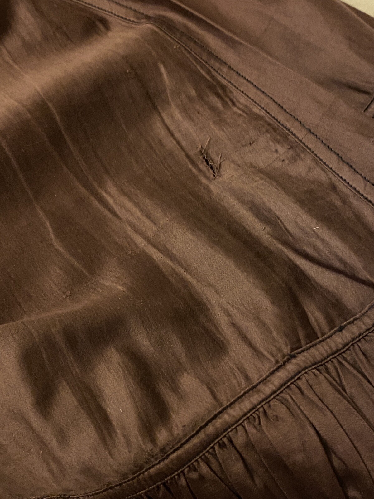 Antique Victorian Edwardian Petticoat Skirt Slip Brown Vintage 1890s-1900s