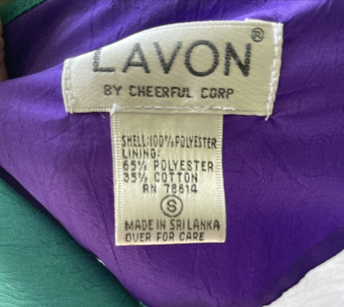 Vintage 80s 90s Lavon by Cheerful Corp Colorful Windbreaker Size Small Drawstrin