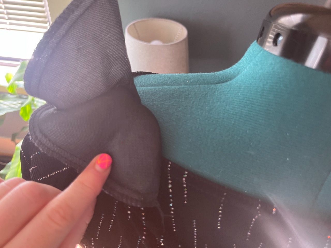 Vintage 90s Black Tee-Style Dress with Dazzling Glitter in Lines Throughout