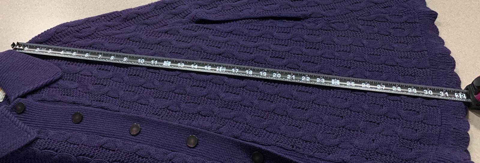 Vintage 70s Sturbridge Blue Cable Knit Sweater Cape Poncho Collared
