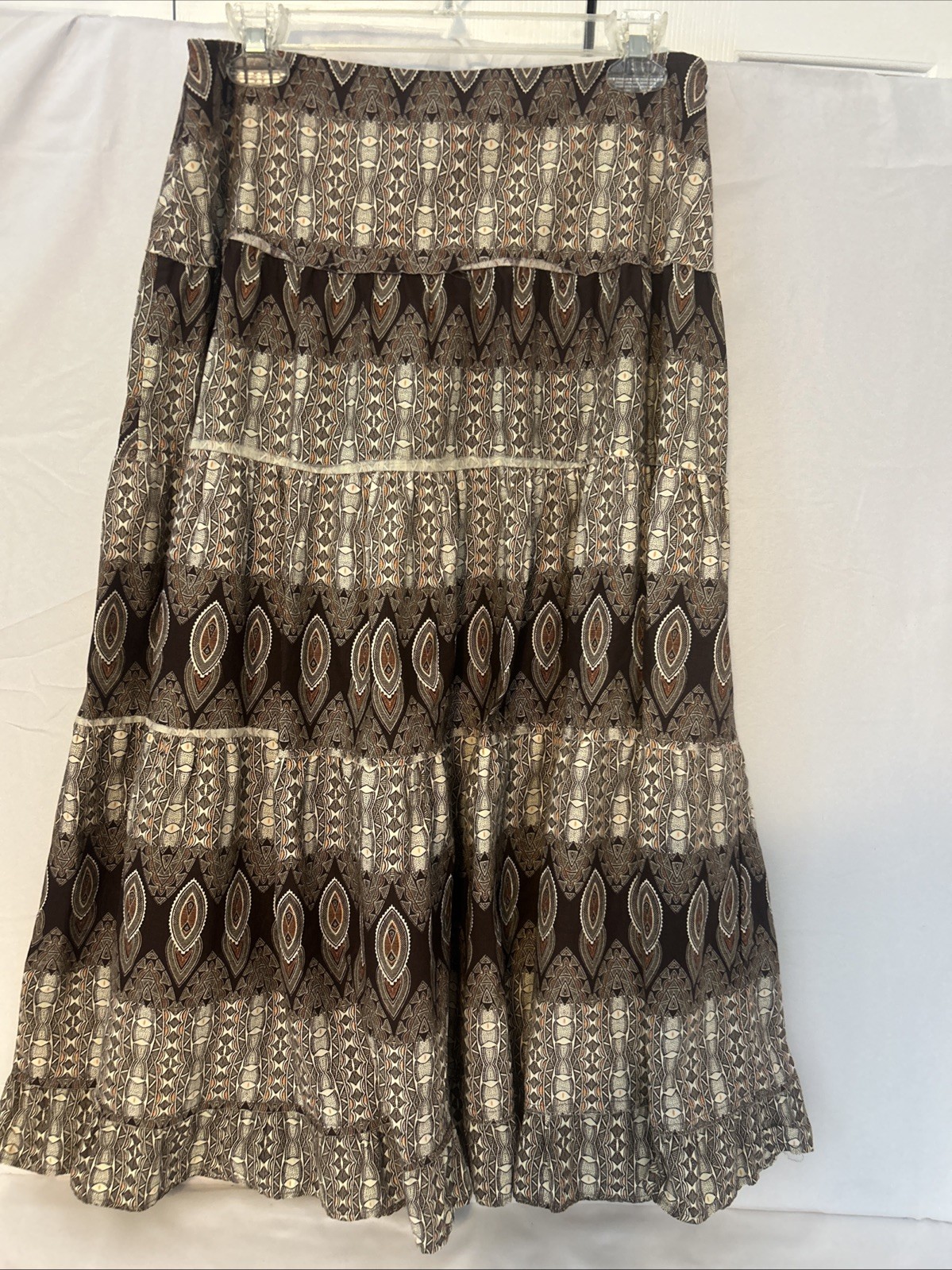 Vintage Esmeralda Fashions Southwestern Print Tiered Midi Skirt Size-M.