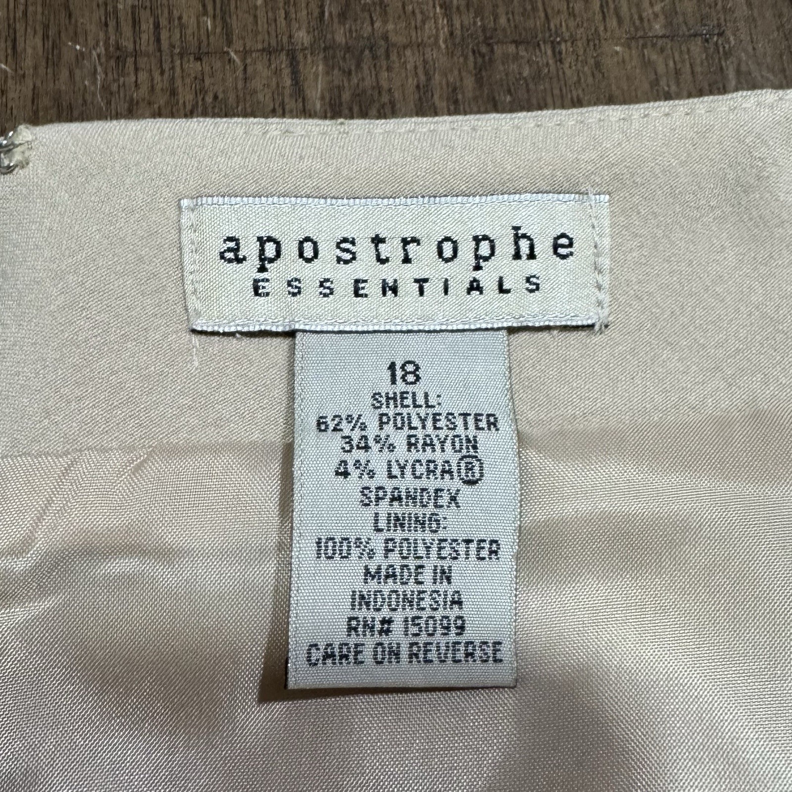 Vtg NWT Apostrophe Essentials Maxi Skirt Women’s Sz 18 Beige Slit Lined Stretch